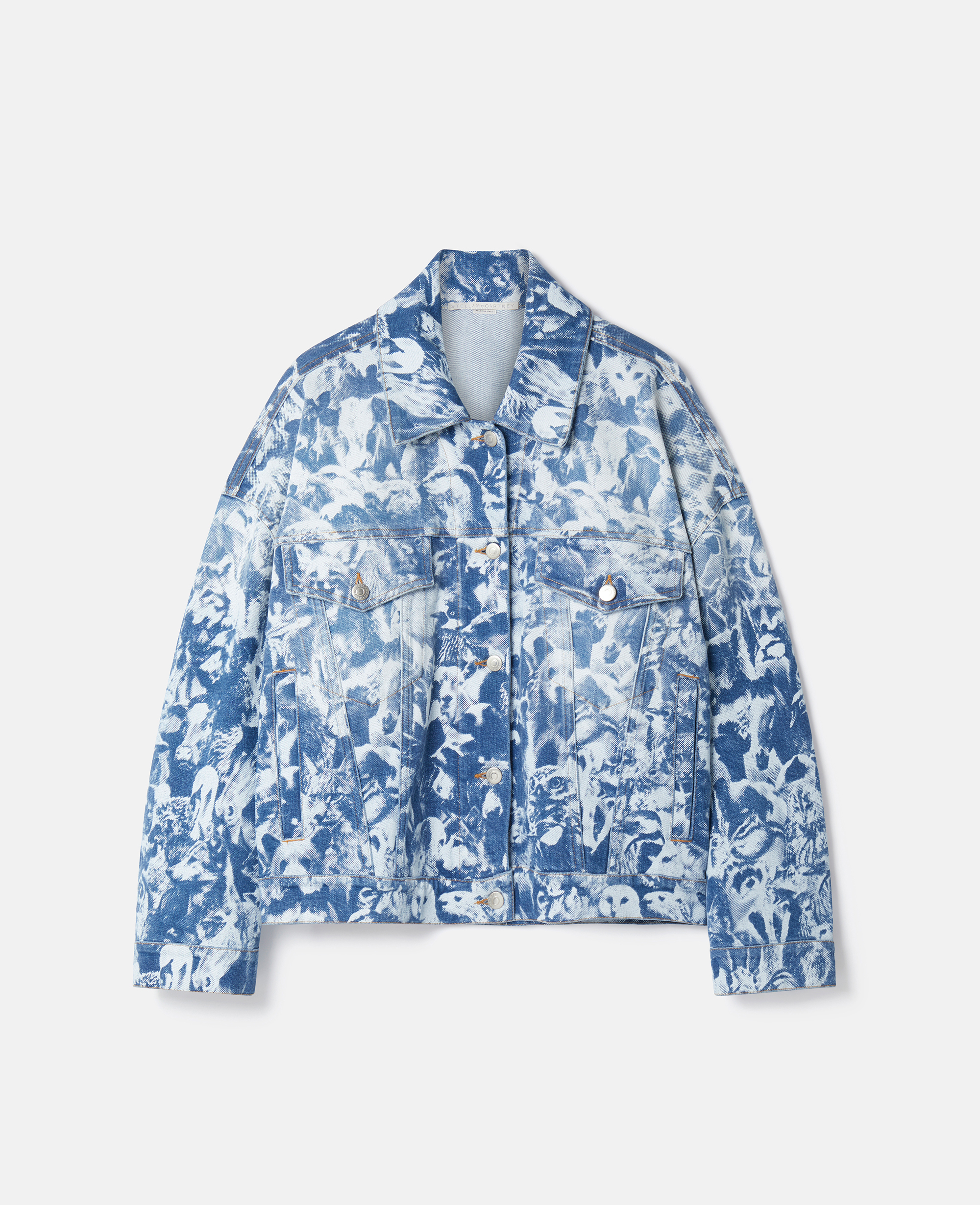 Stella McCartney – Animal Forest Print Denim Jacket, Woman, Blue, Size: XS