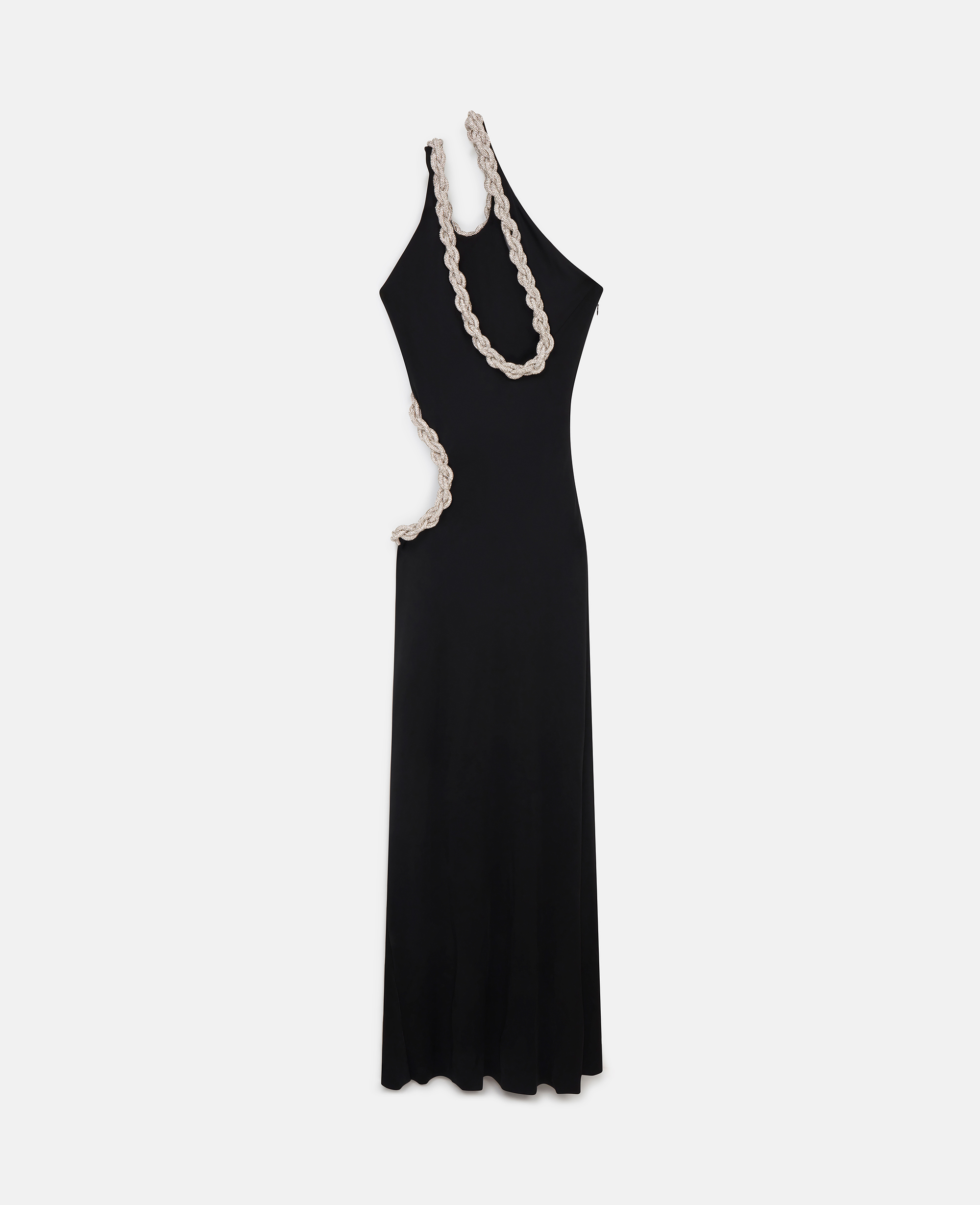 Stella Mccartney Crystal Braided Rope Cut-out Maxi Dress In Black
