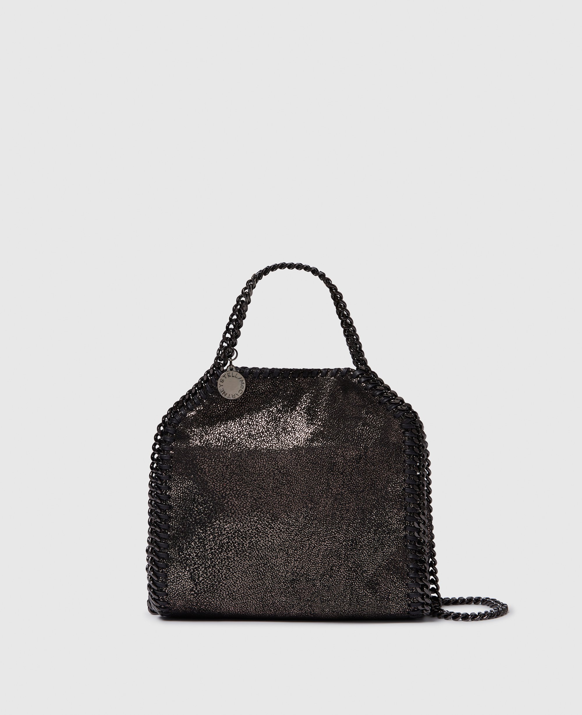 Women Dark gray metallic Falabella Tiny Tote Bag | Stella McCartney US