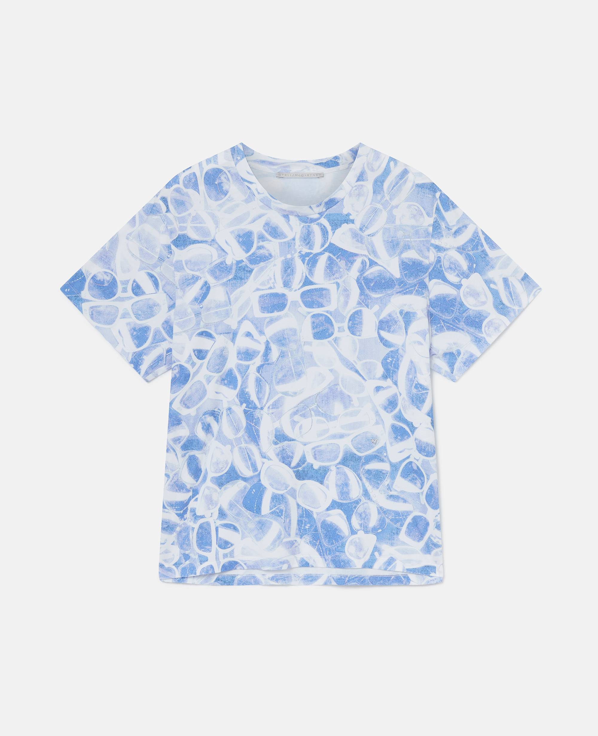 Stella Mccartney Sunglasses Print Boxy T-shirt In Blue