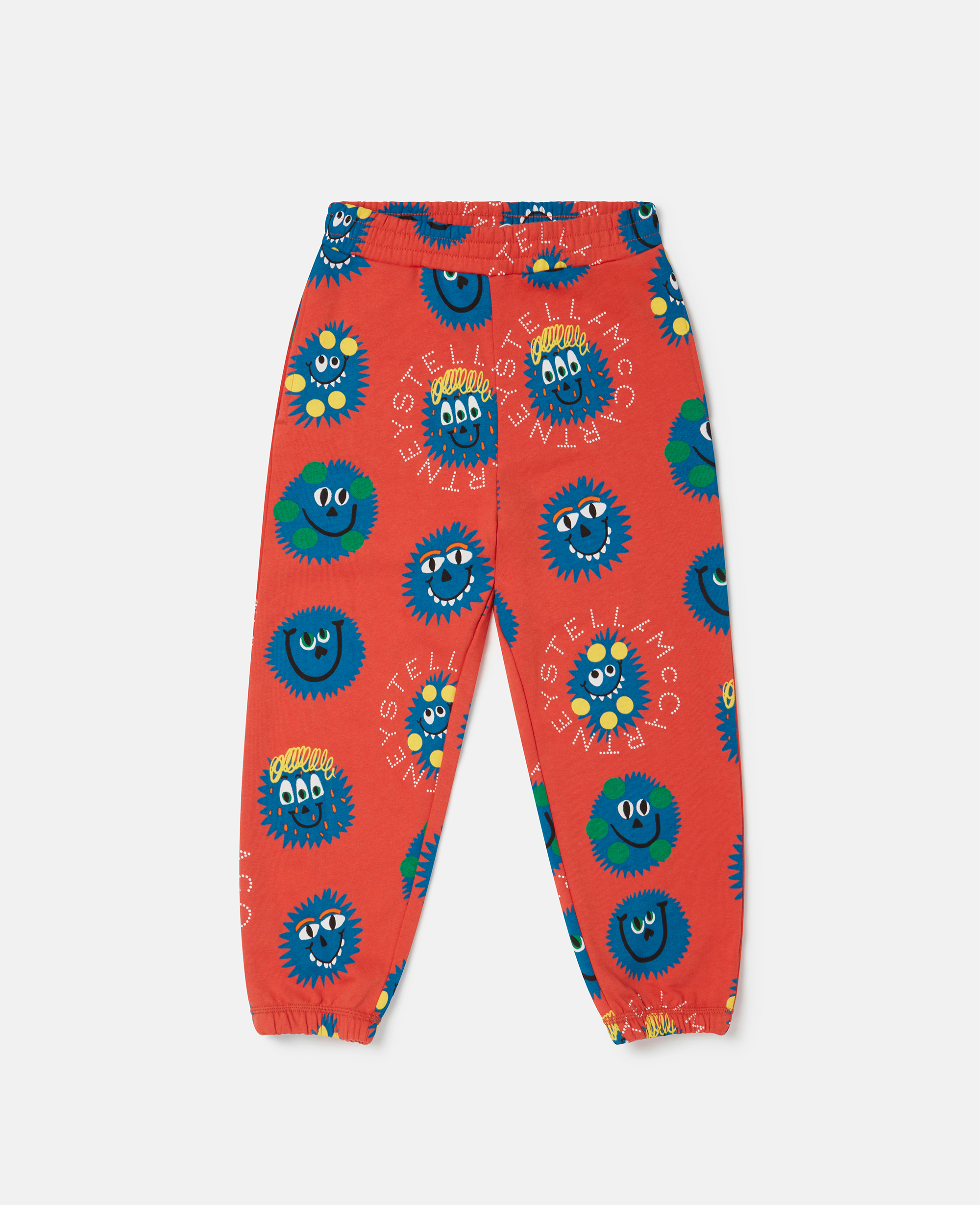 Stella Mccartney Kids' Monster Faces Joggers In Red Multicolour