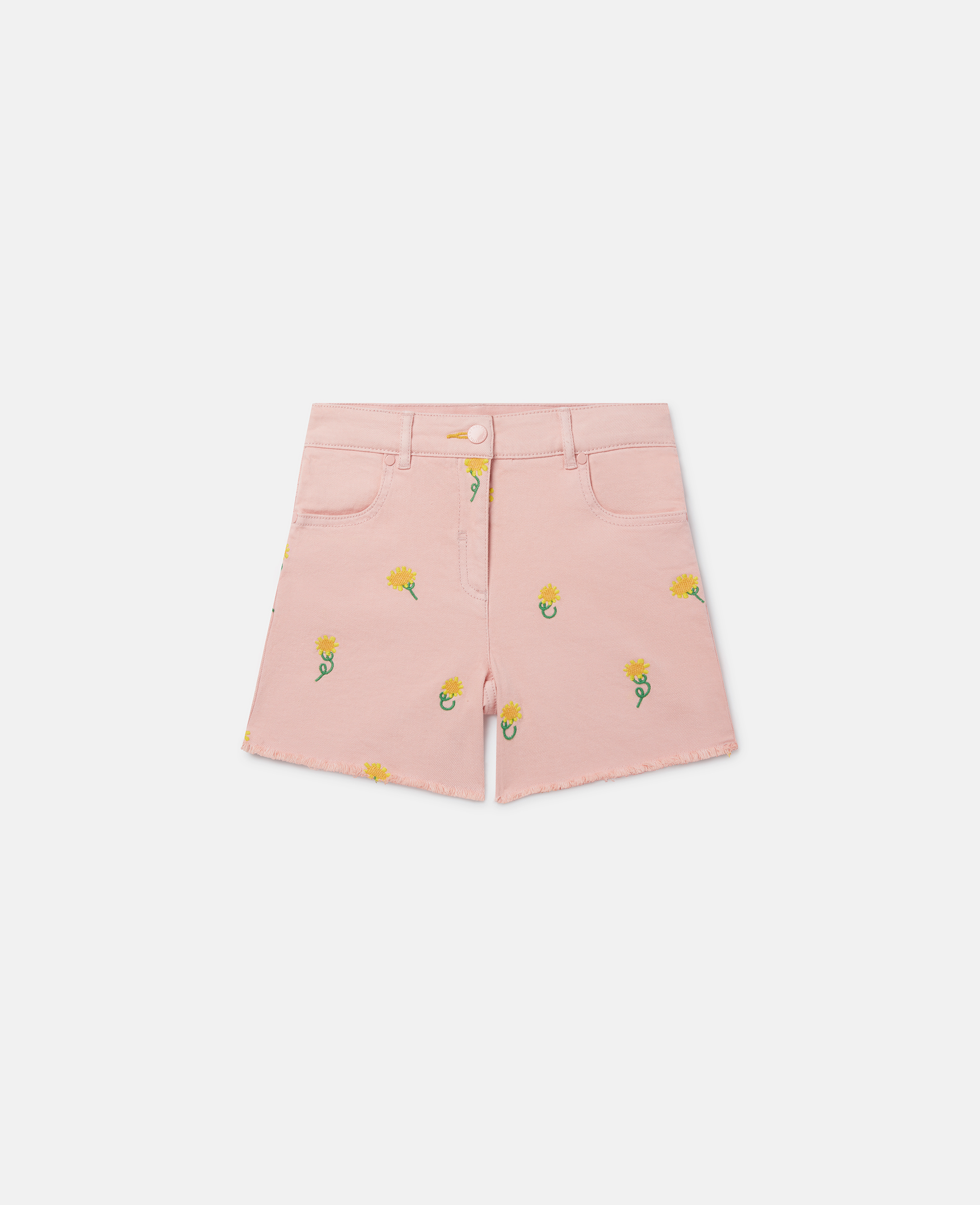 Stella McCartney – Sunflower Print Denim Shorts, Woman, Pink, Size: 14