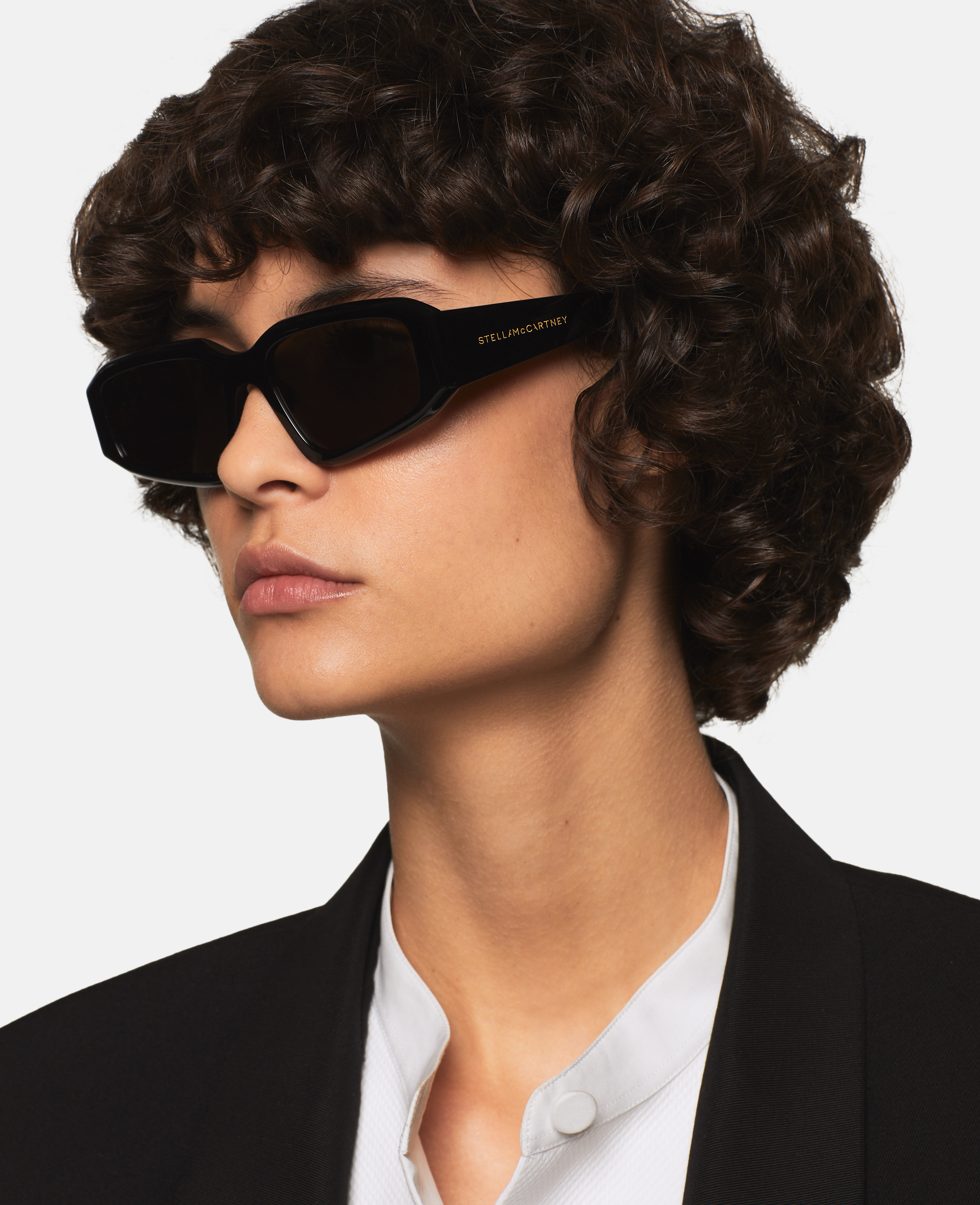 Stella Mccartney Abstract Rectangle Sunglasses In Black