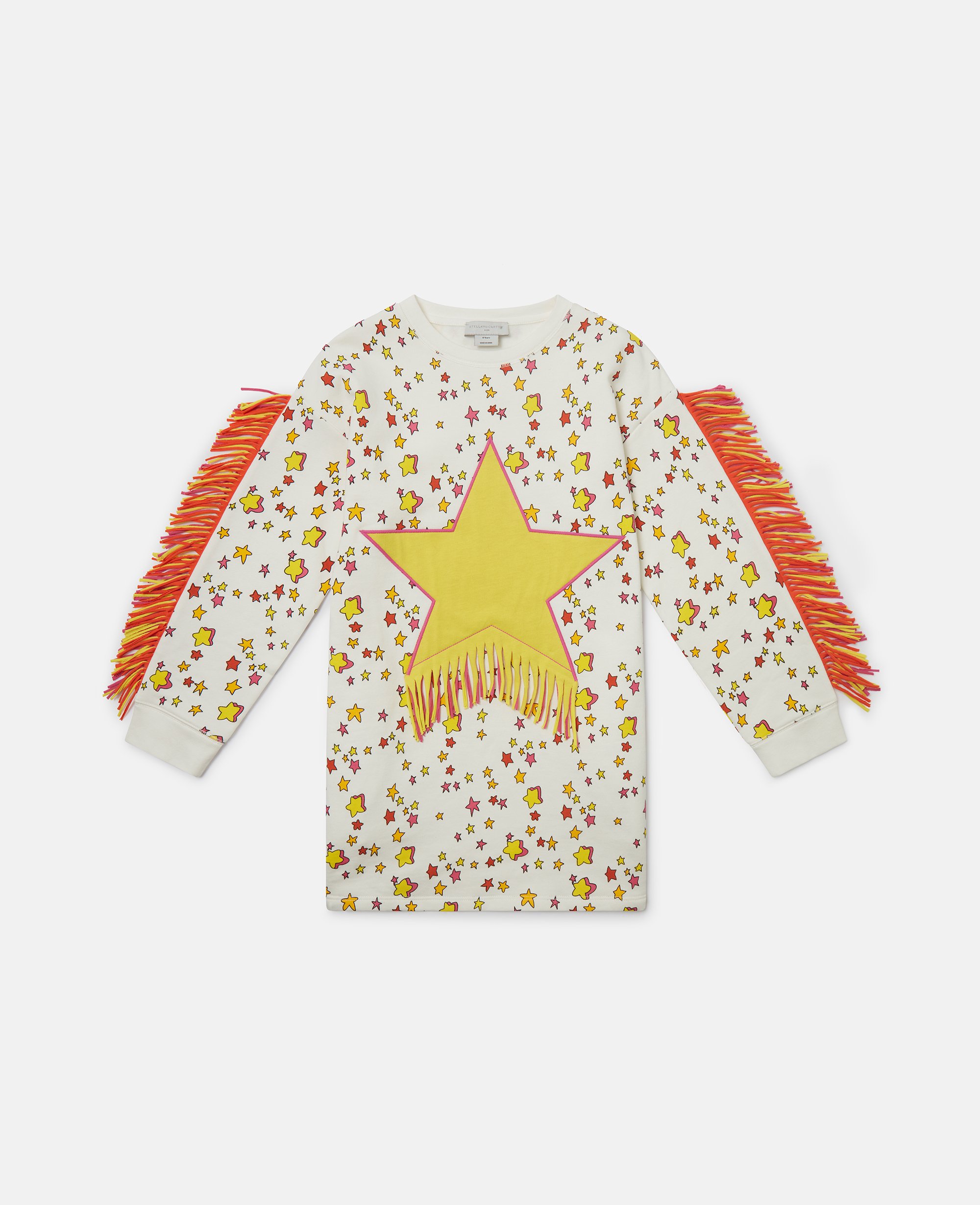 Star Graphic Fringed Sweatshirt Dress, /, Size: 3 - Stella McCartney - Modalova