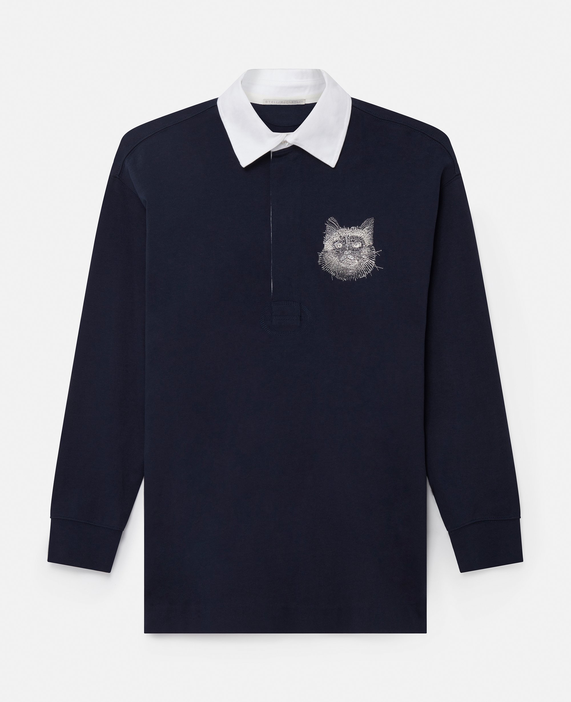 Stella McCartney – Cat-Embroidered Sweatshirt Dress, Woman, Deep navy, Size: XS