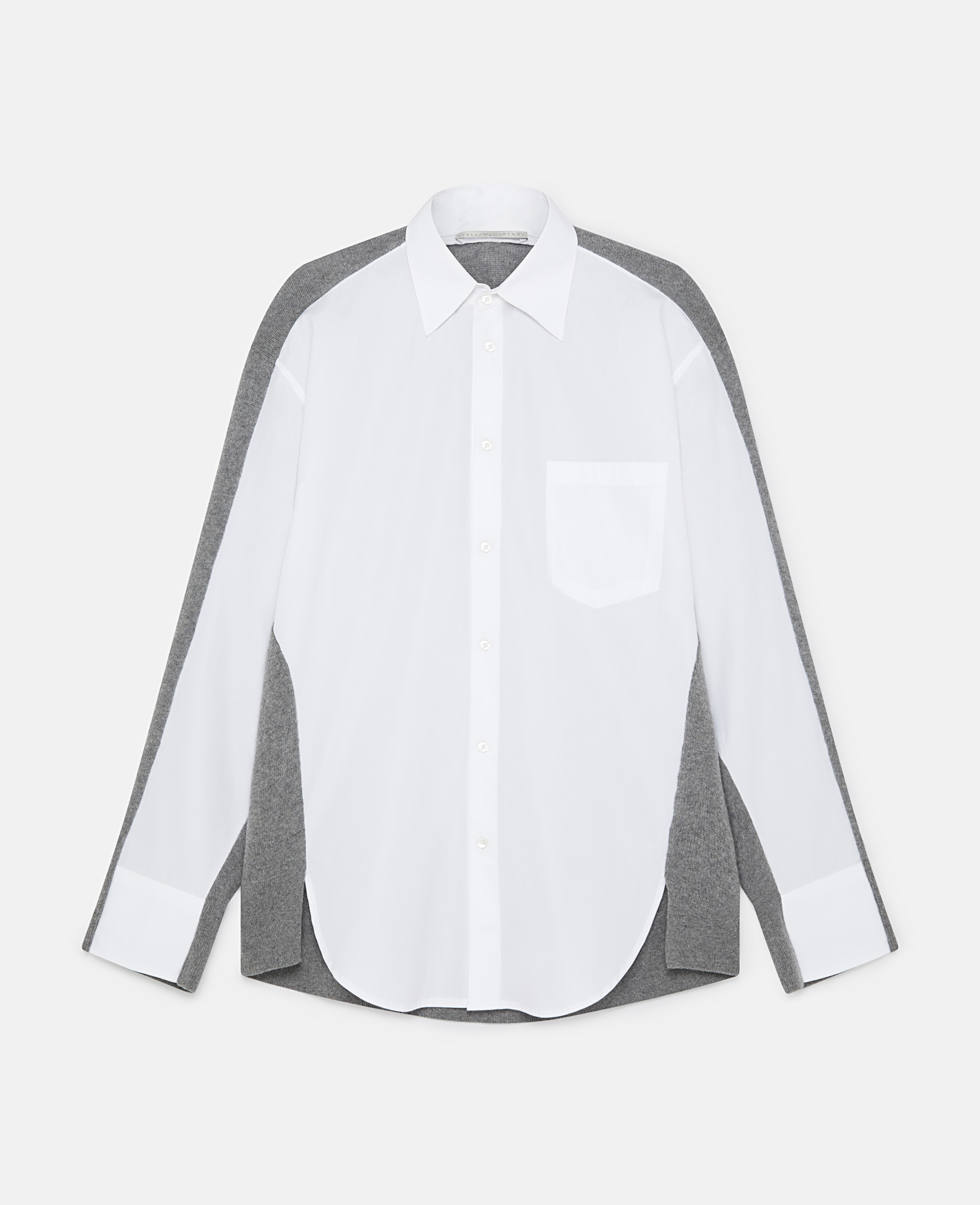Stella Mccartney Shirting Details Long Sleeve Jumper In Storm Gray