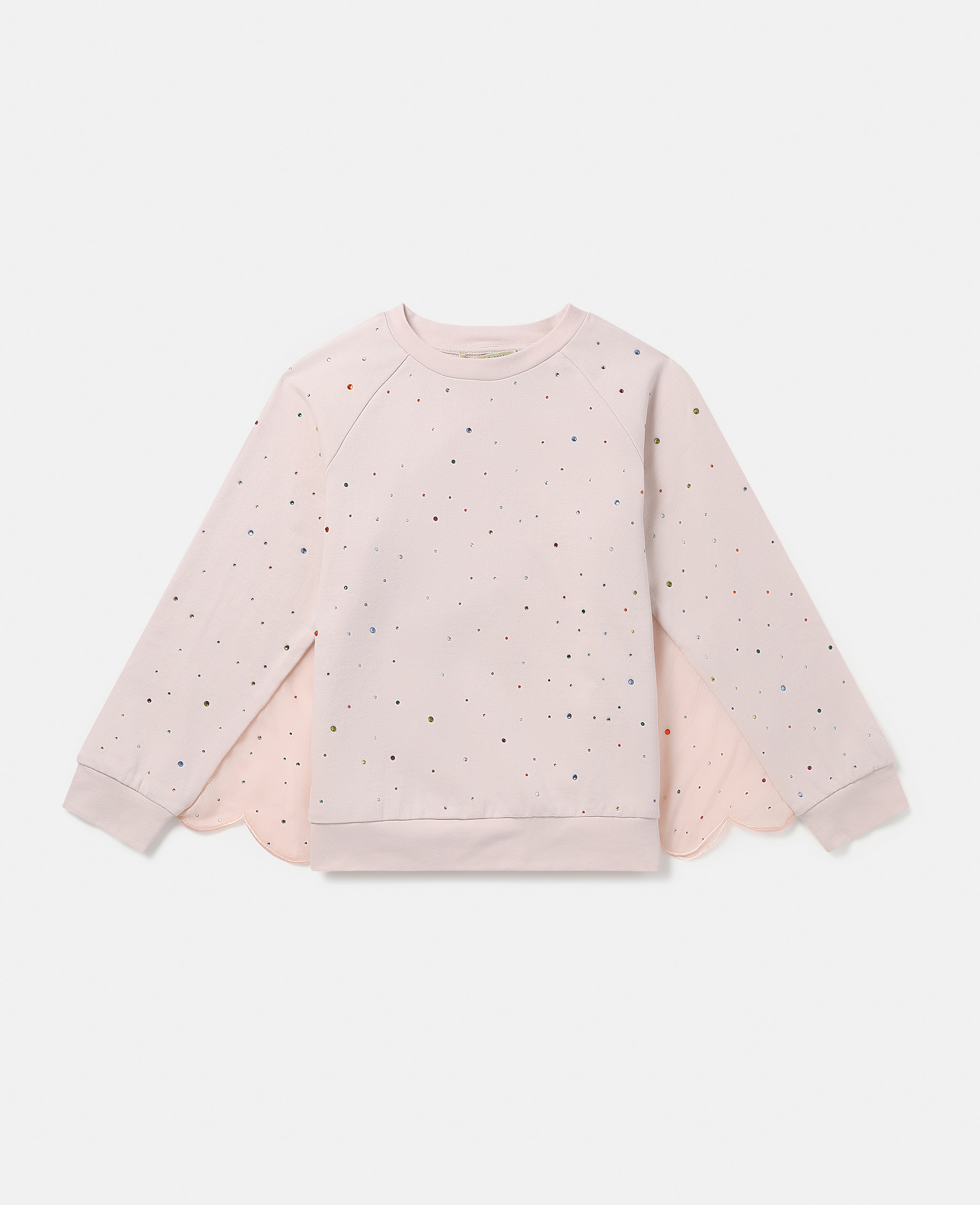 Shop Stella Mccartney Bejeweled Cape Sweatshirt In Pink