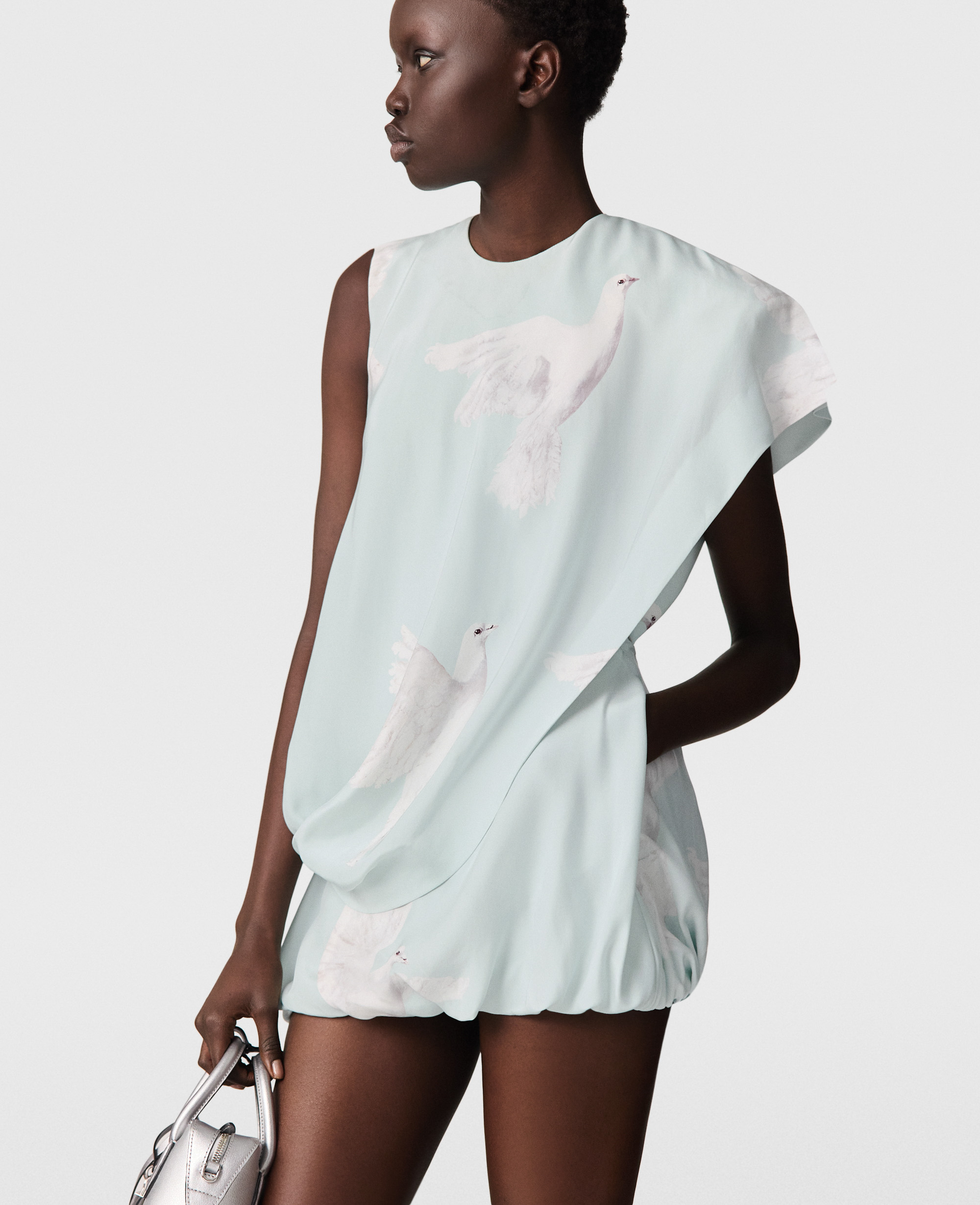 Mini robe a traine nouee avec imprime colombe, , , Taille: 36 - Stella McCartney - Modalova