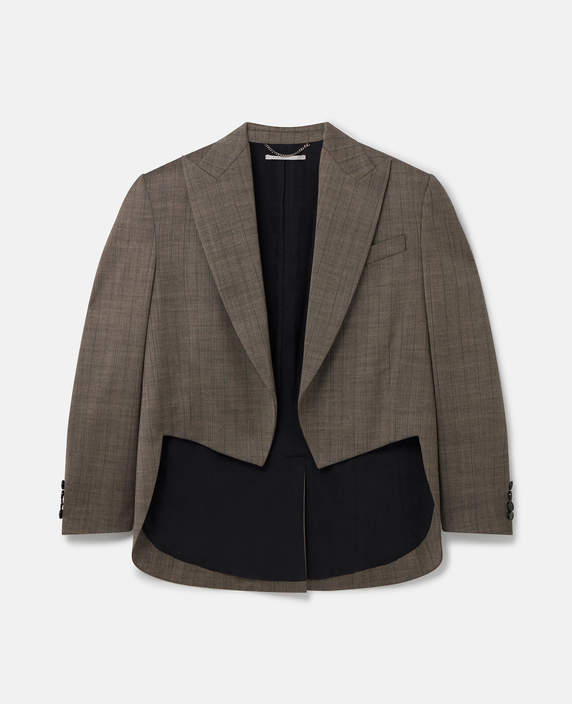Shop Stella Mccartney Cropped Checked Wool Blazer In Prince Of Wales Check