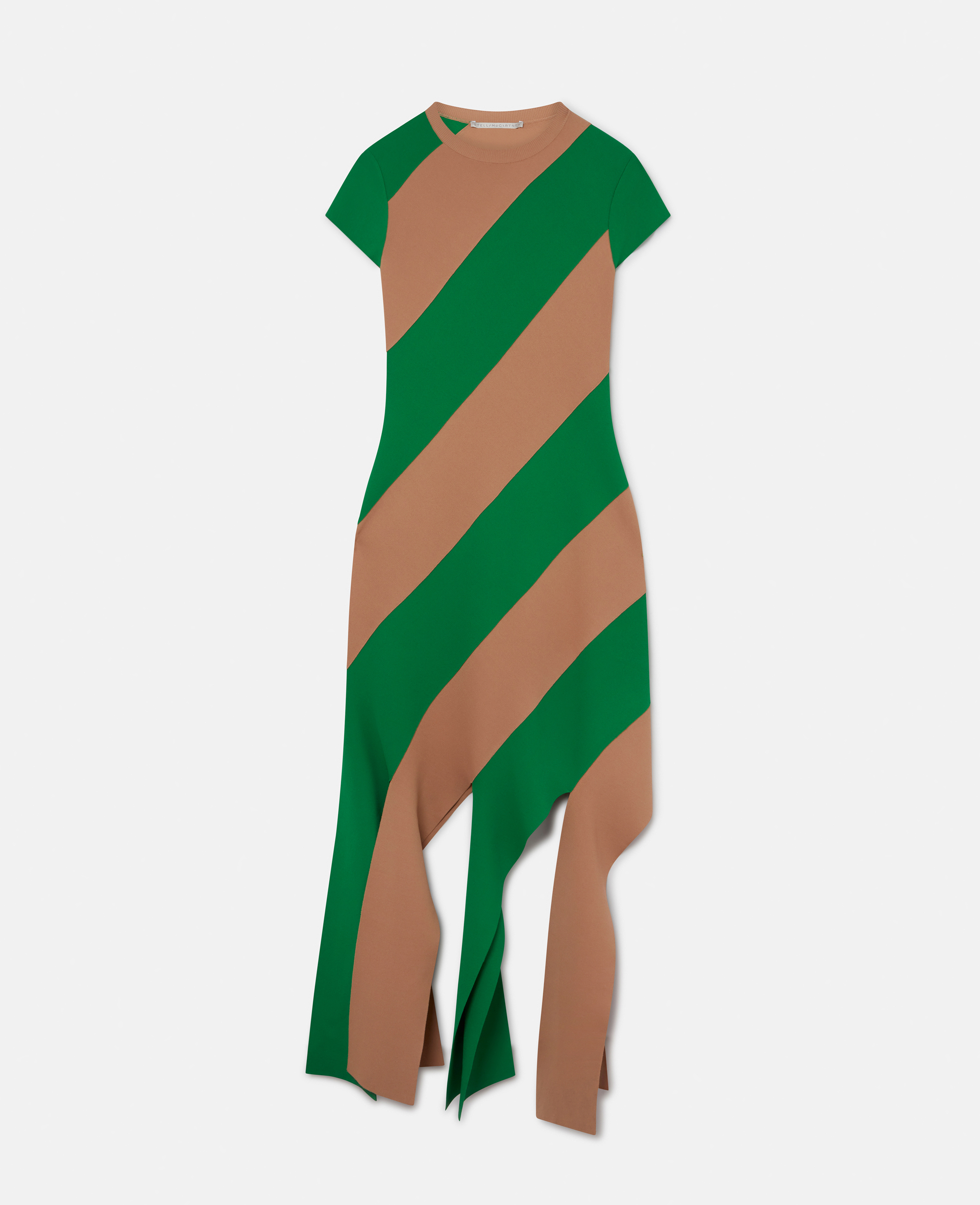 Shop Stella Mccartney Compact Knit Midi Dress In Multicolour