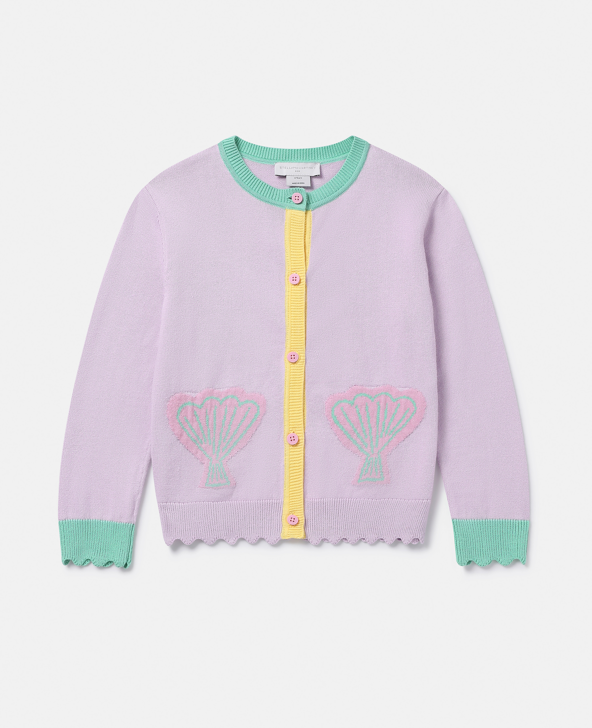 Stella Mccartney Seashell Pocket Cardigan In Lilac