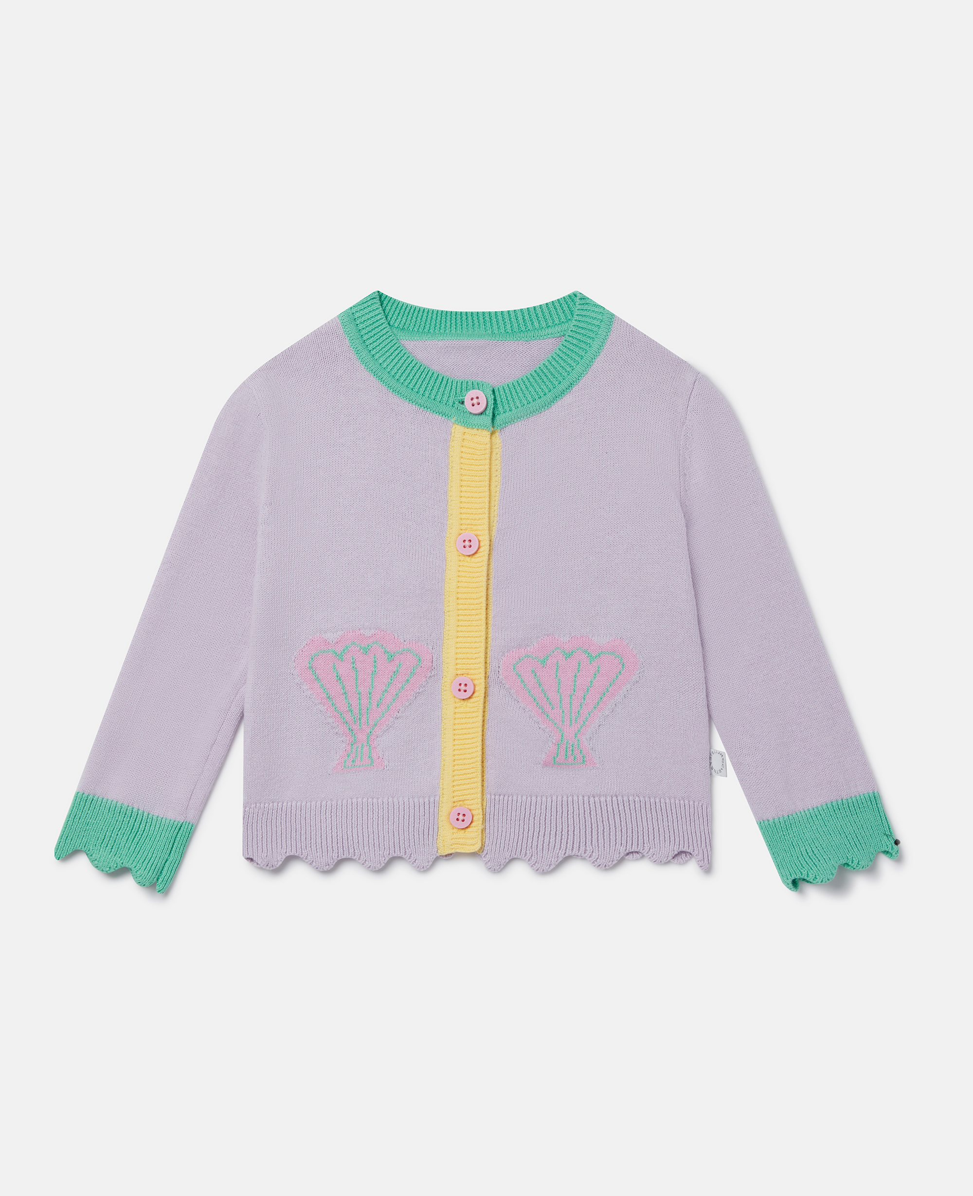 Stella Mccartney Seashell Pocket Cardigan In Lilac