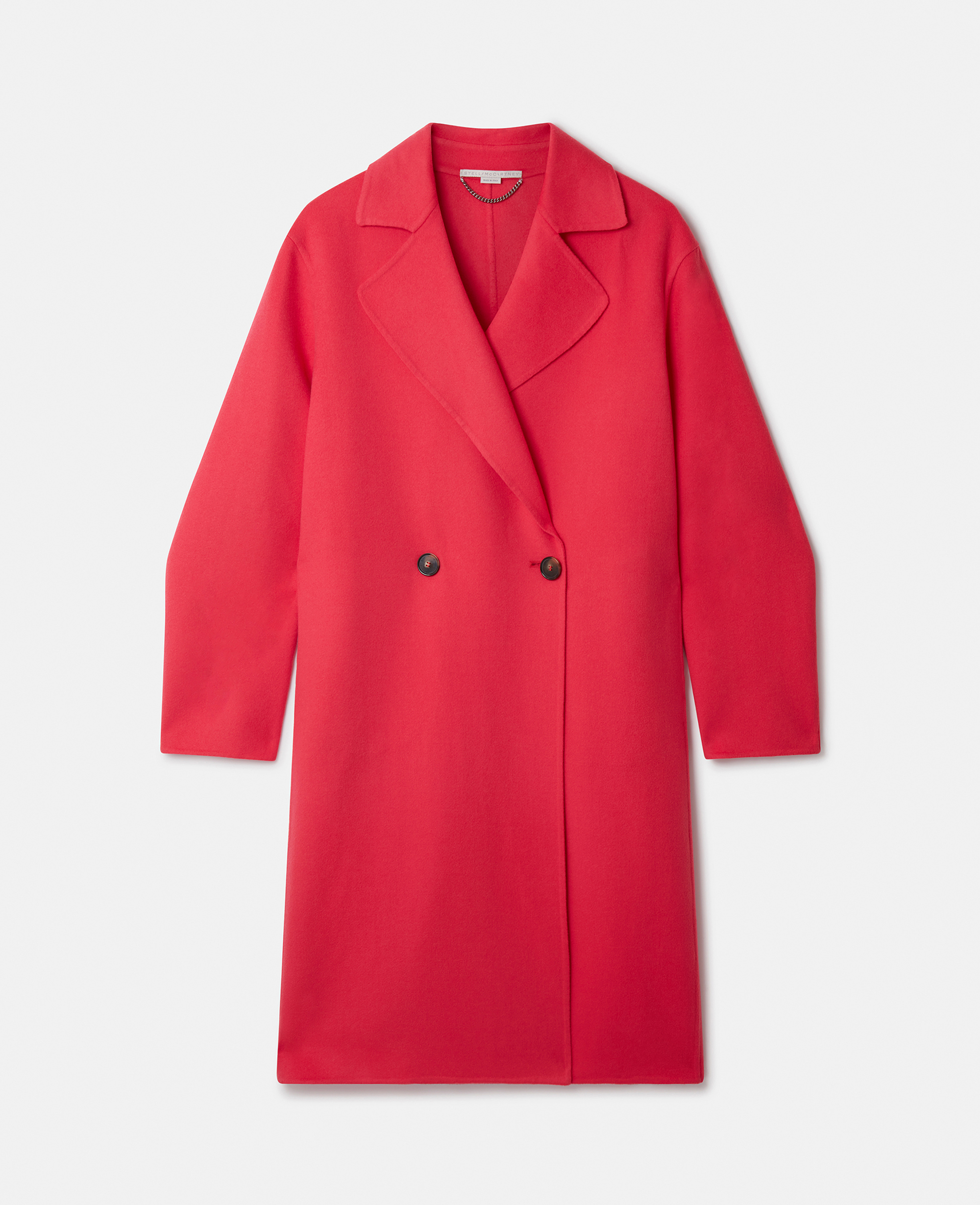 Shop Stella Mccartney Double Breasted Longline Coat In Raspberry