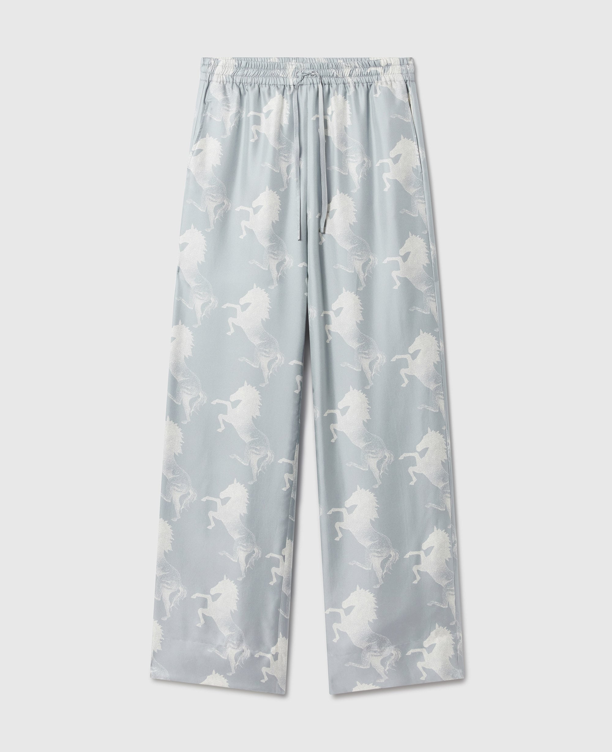 Stella McCartney - Seidenhose mit weitem Bein und Pferde-Print, , Größe: 38