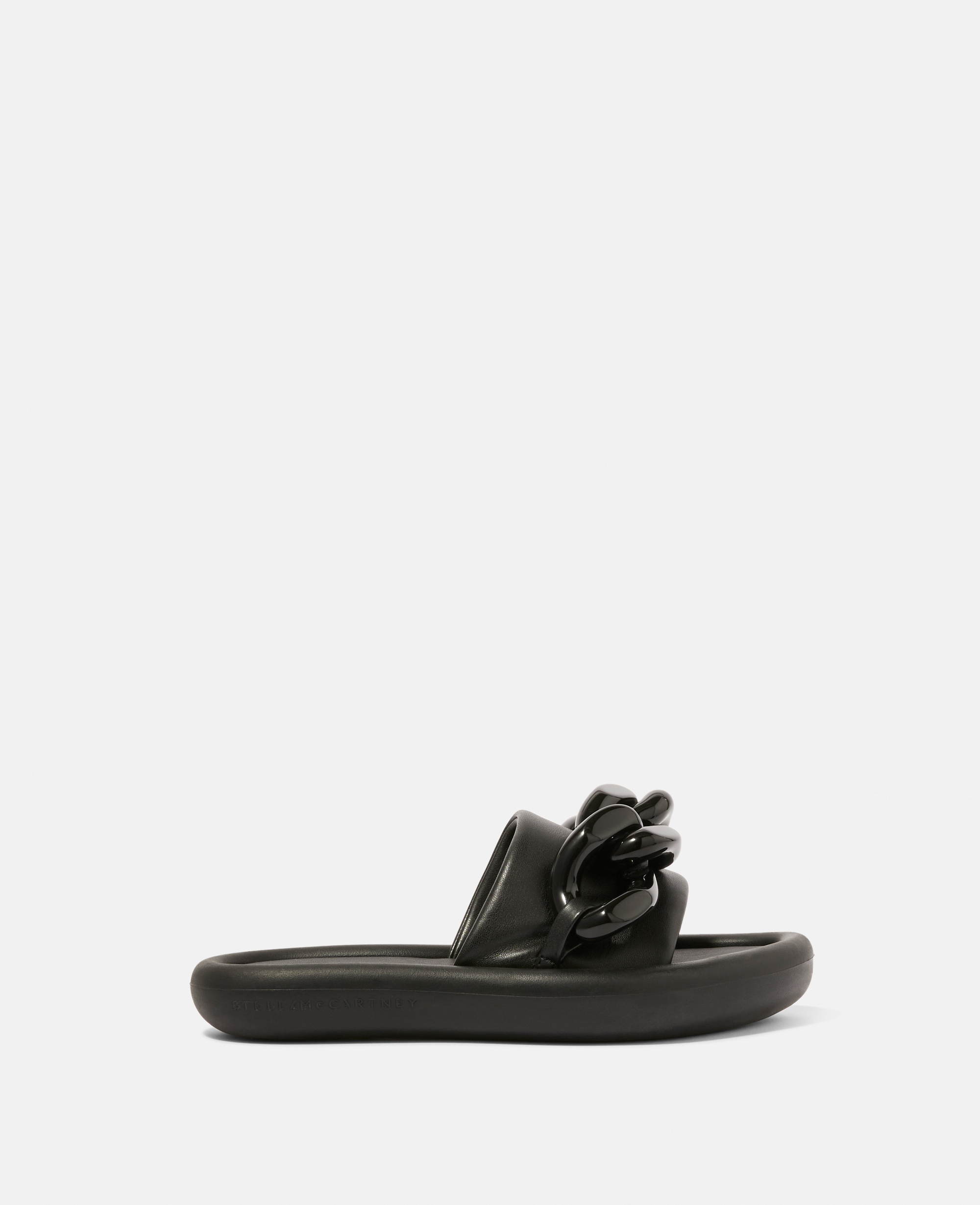 Stella Mccartney Chunky Chain Air Slides In Black