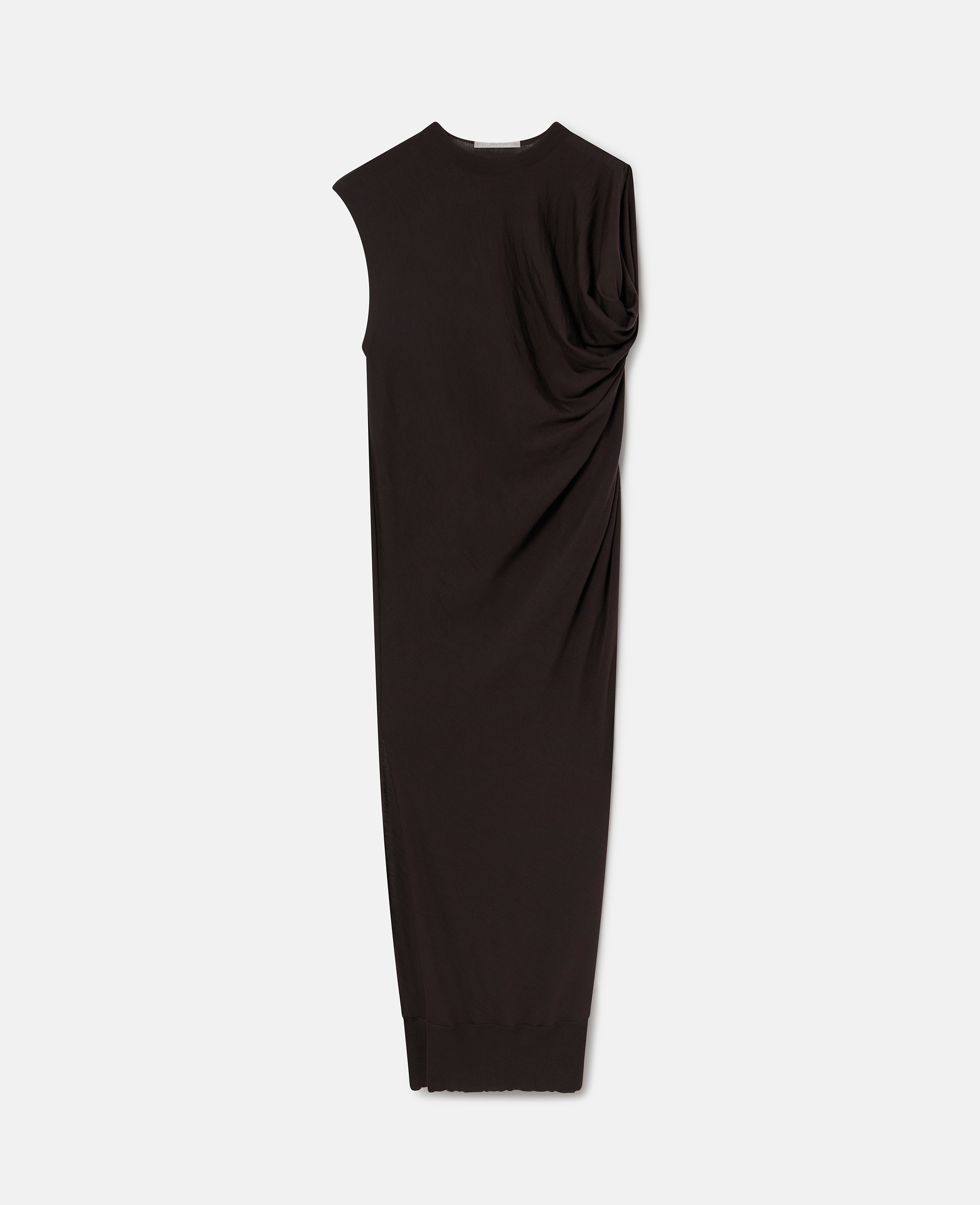 Stella Mccartney Asymmetric Draped Maxi Dress In Black