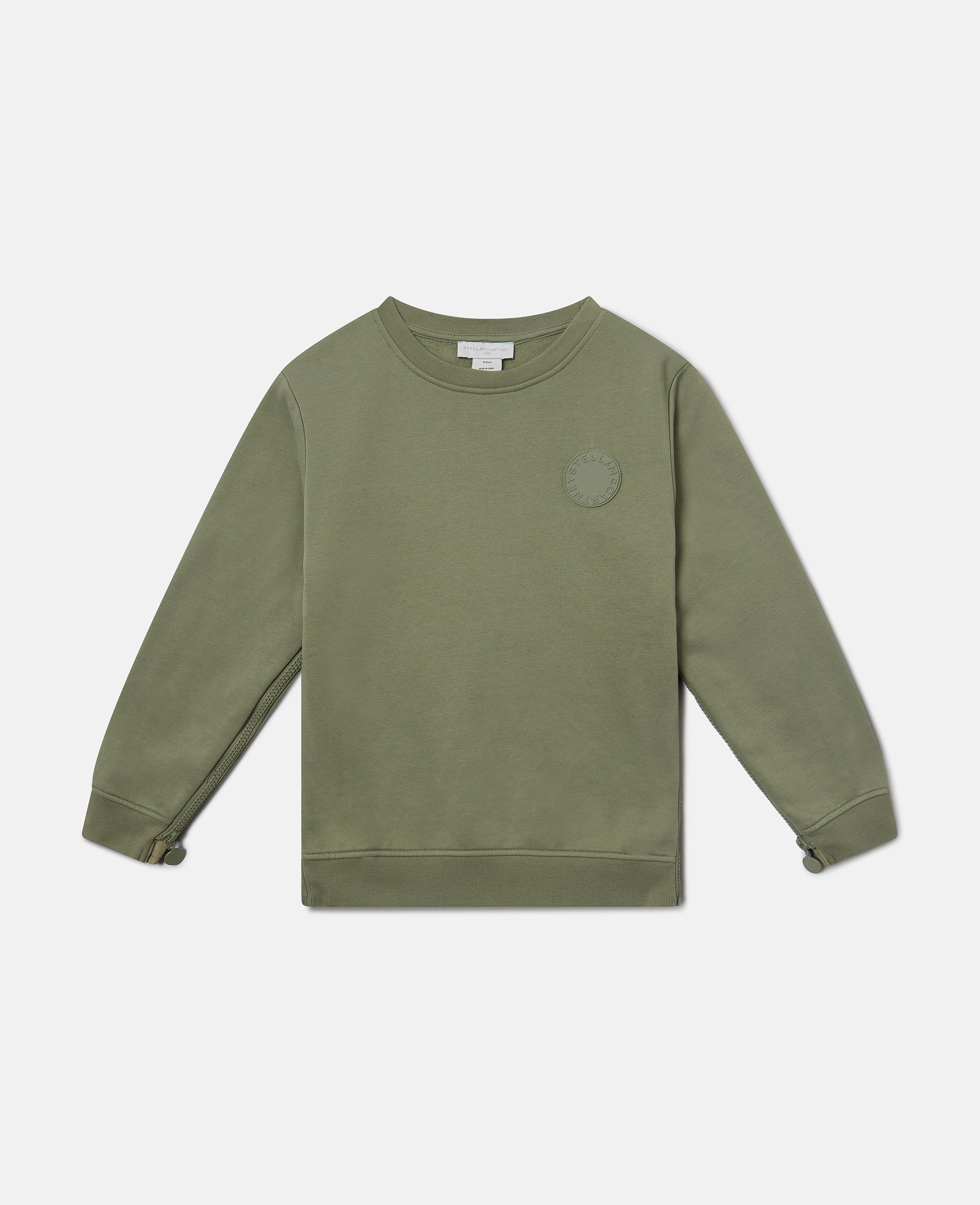 Stella Mccartney Logo Medallion Crewneck Sweatshirt In Green