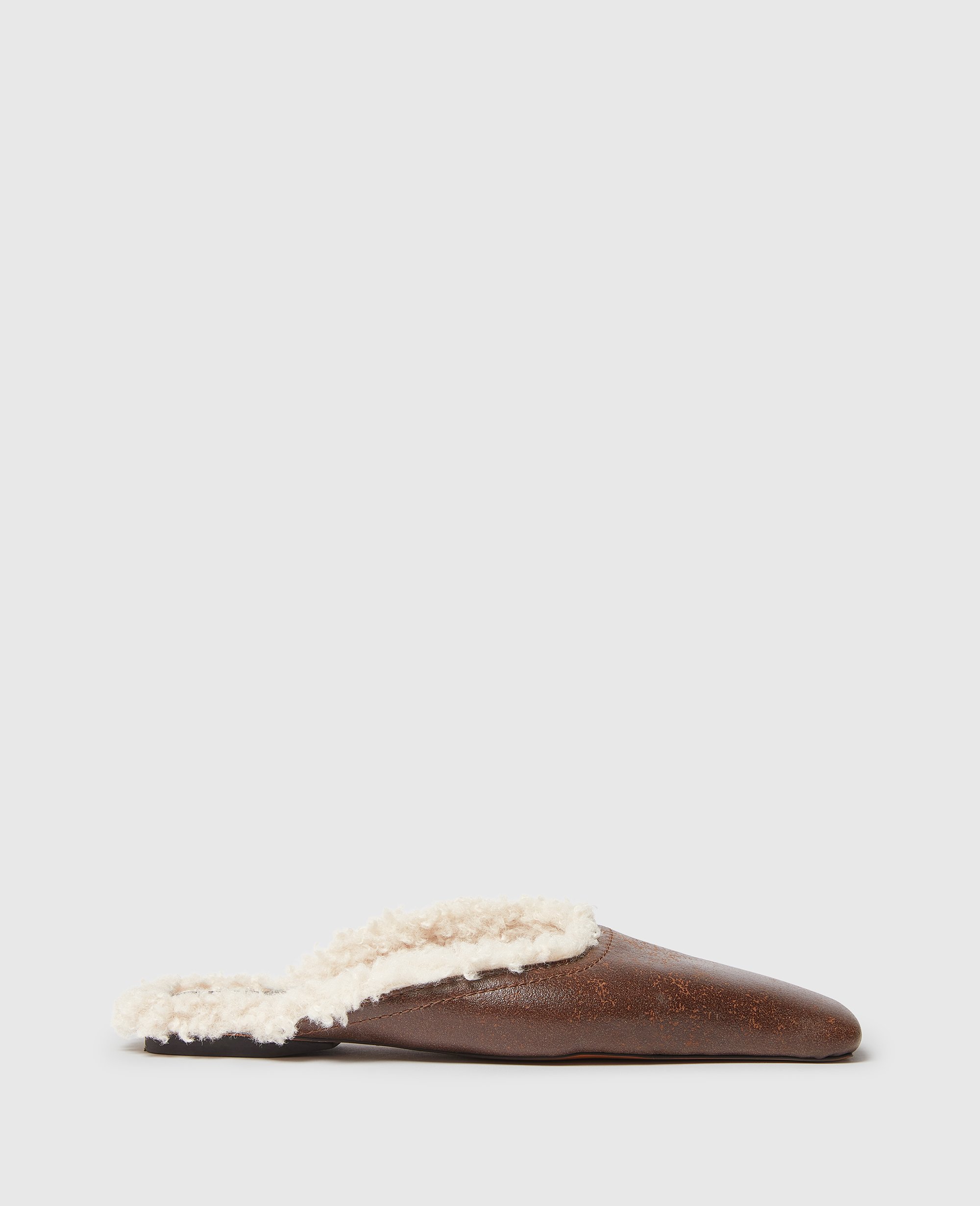 Stella Mccartney Vegan Plush-lined Slippers In Brown