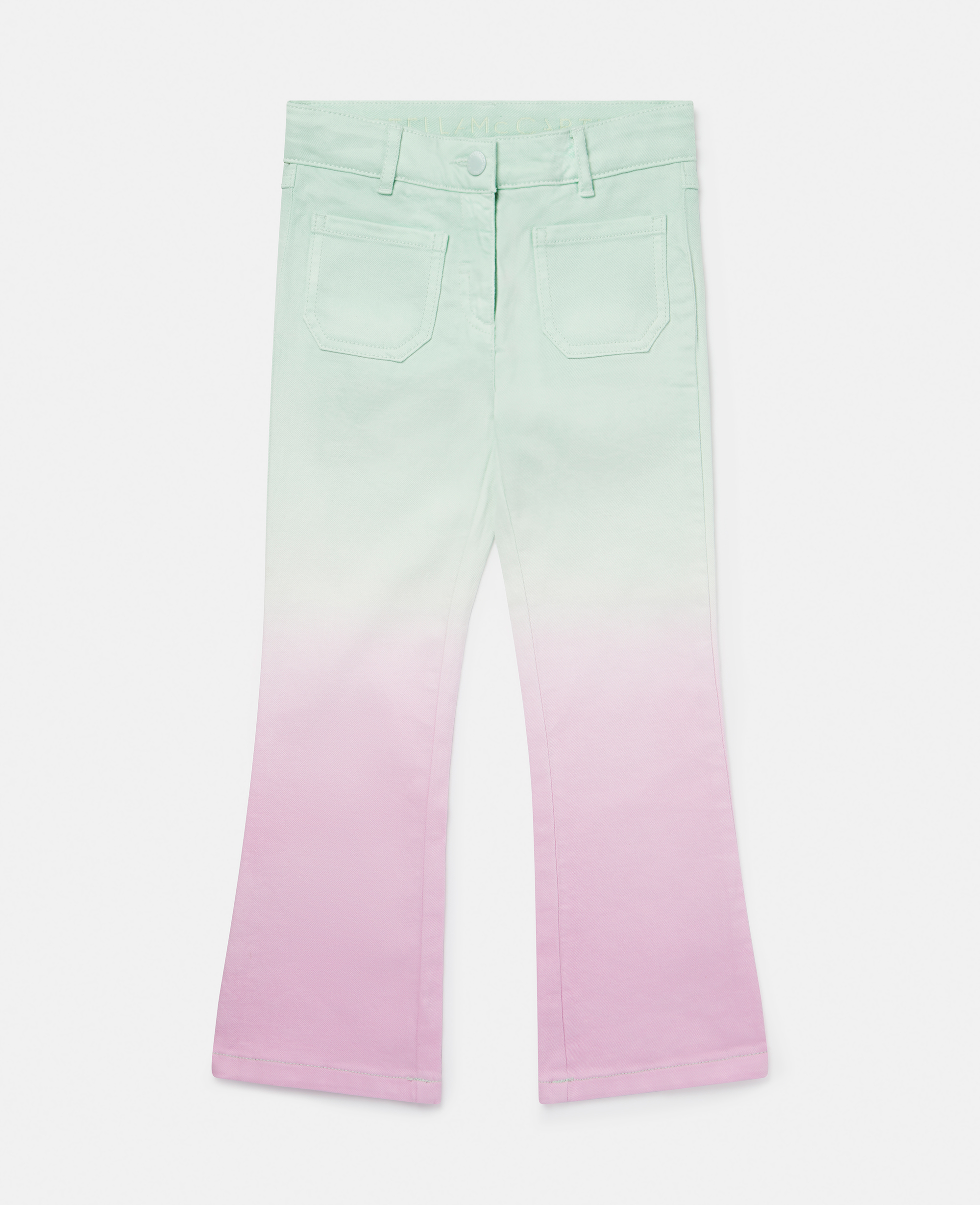 Stella Mccartney Kids' Ombré Patch Pocket Straight Leg Jeans In Pastel Multicolour