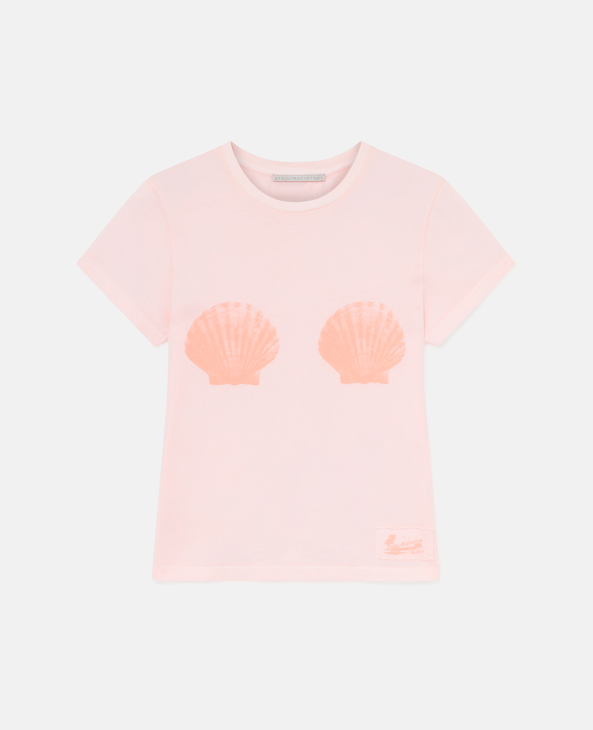 Stella McCartney – Seashell Crewneck T-Shirt, Woman, LIGHT PINK, Size: XS