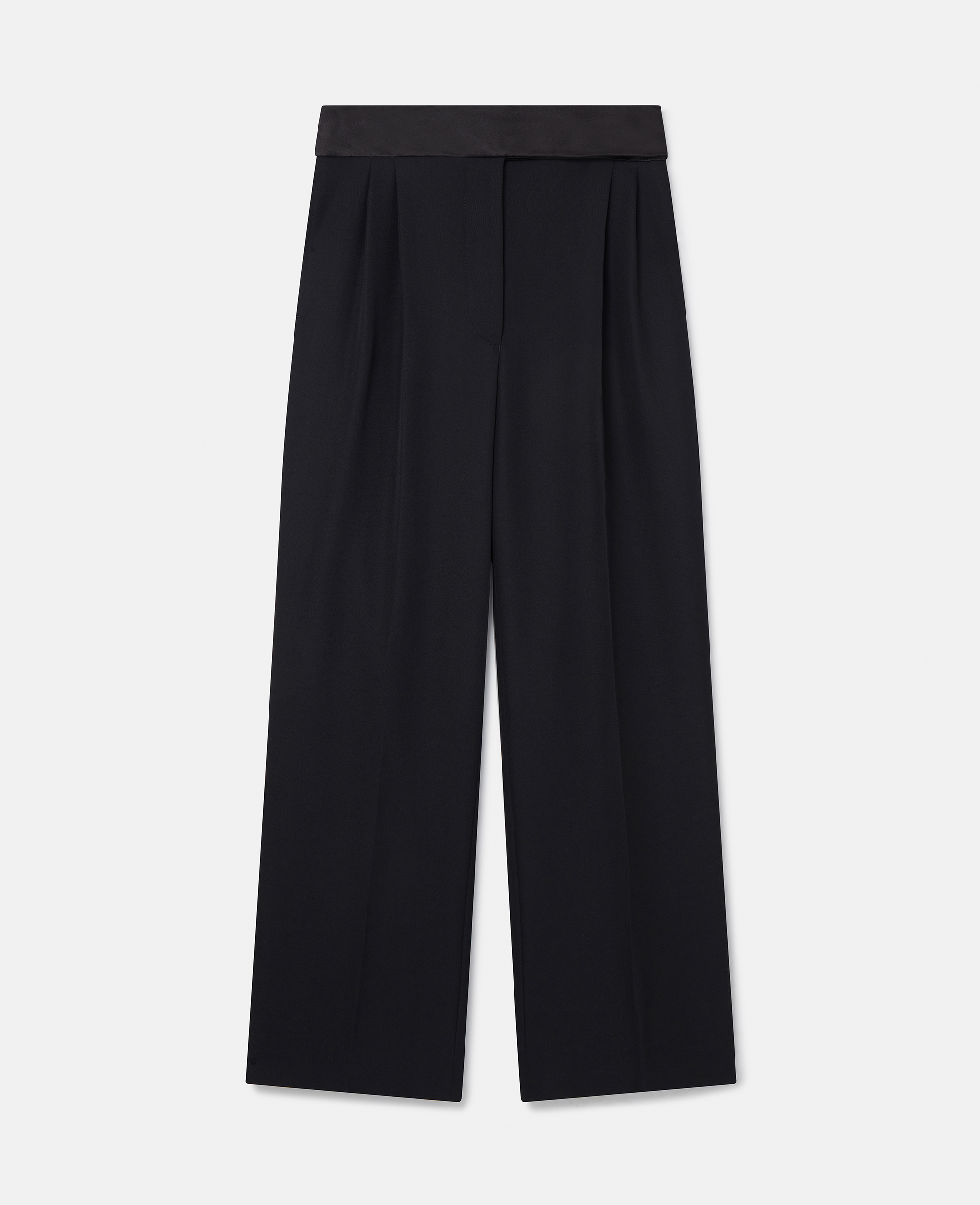 Stella Mccartney Wide Leg Tuxedo Trousers In Black