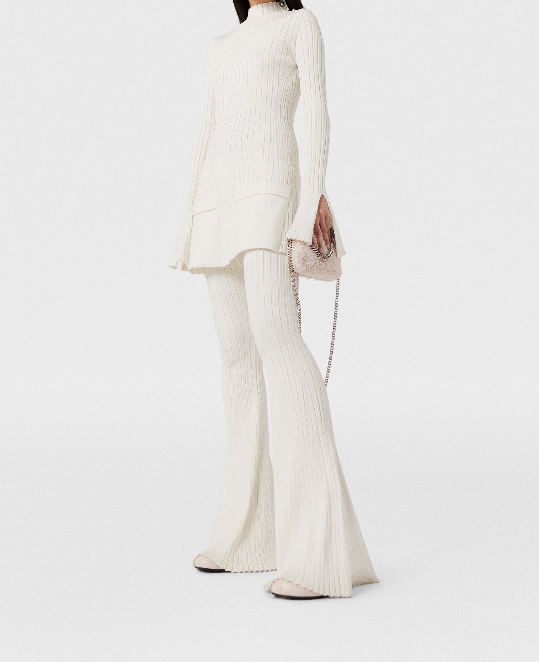 Ribbed Mid-Rise Flared Trousers, Woman, , Size: M - Stella McCartney - Modalova