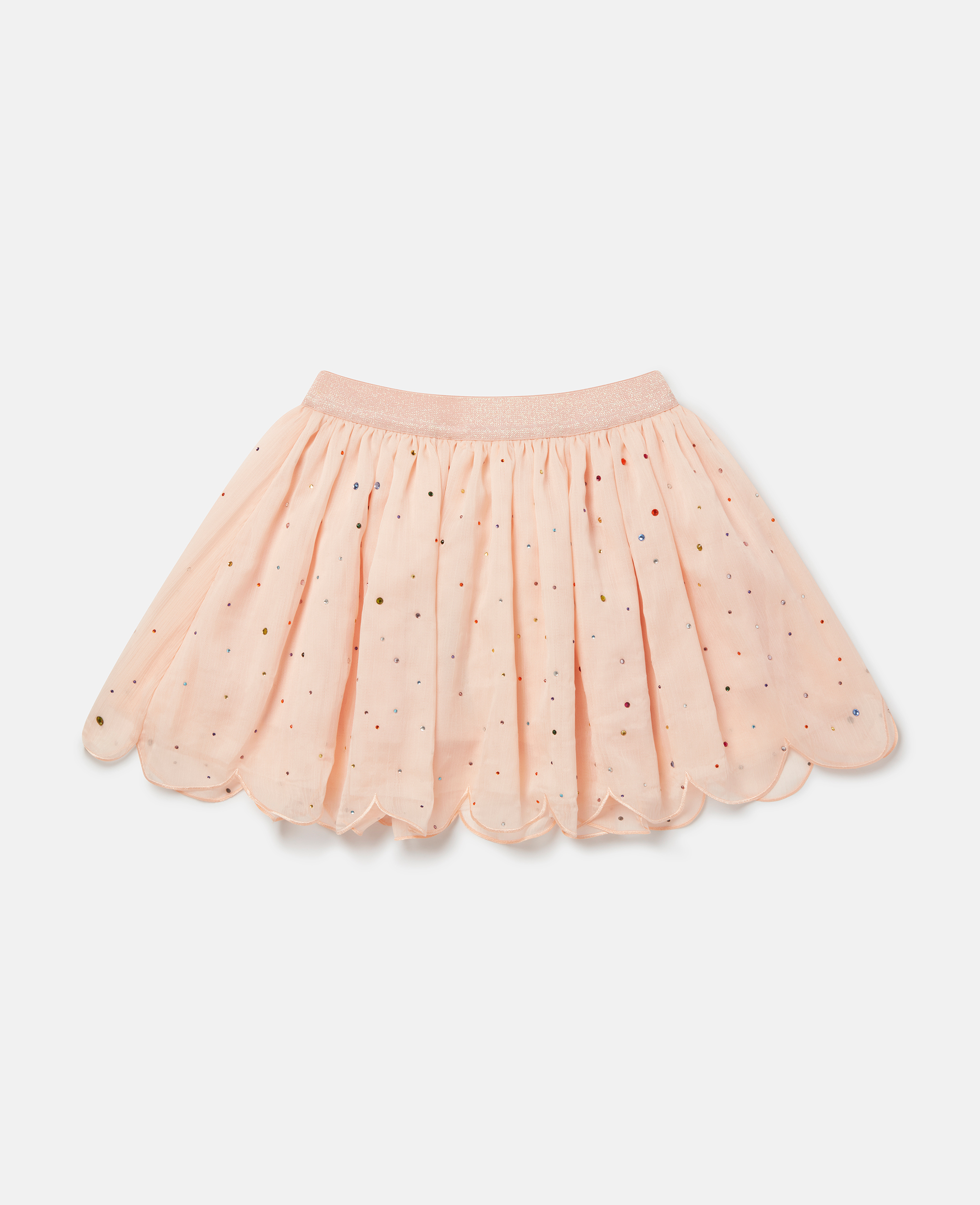 Shop Stella Mccartney Bejeweled Scalloped Edge Tutu Skirt In Pink