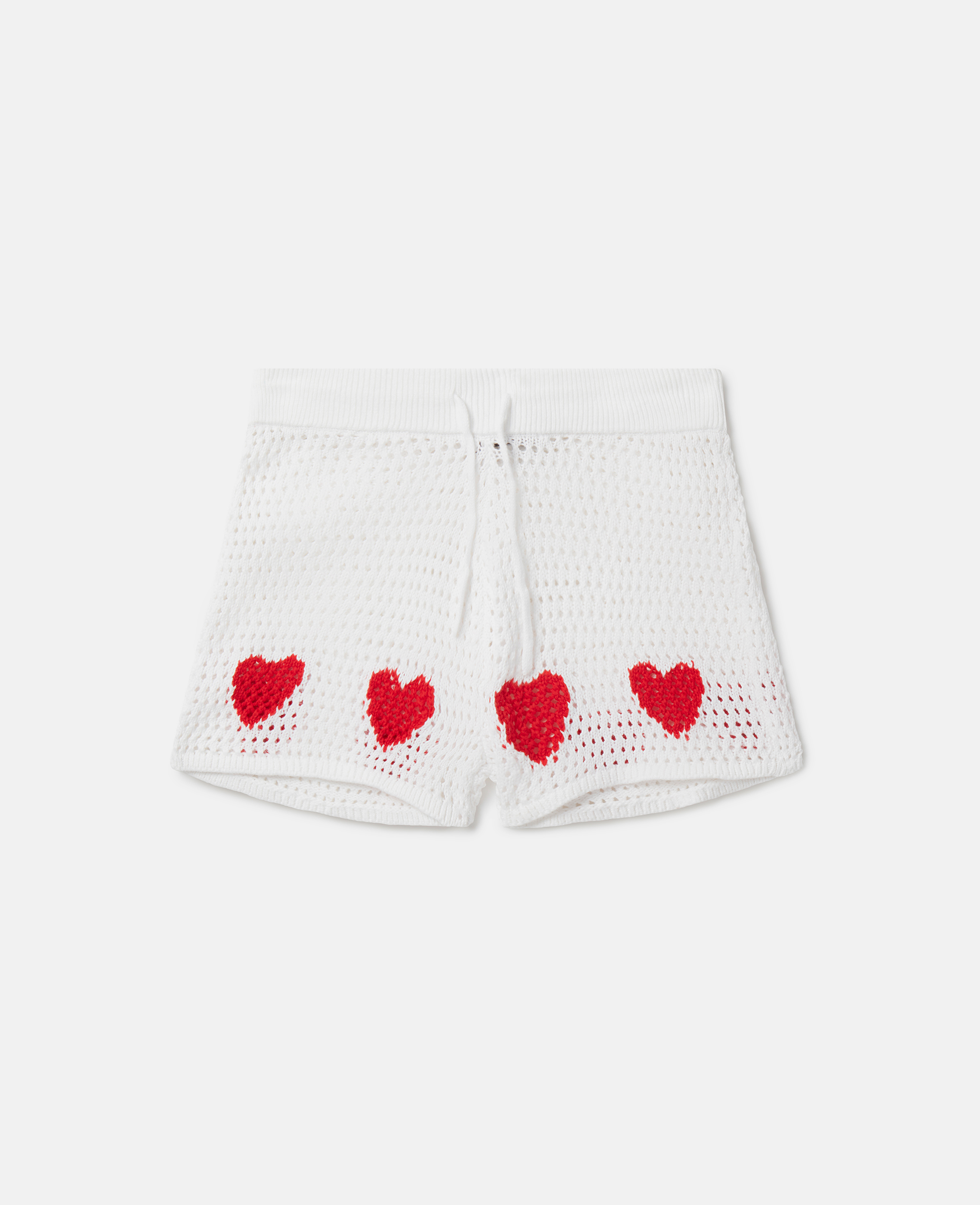 Shop Stella Mccartney Heart Crocheted Shorts In White