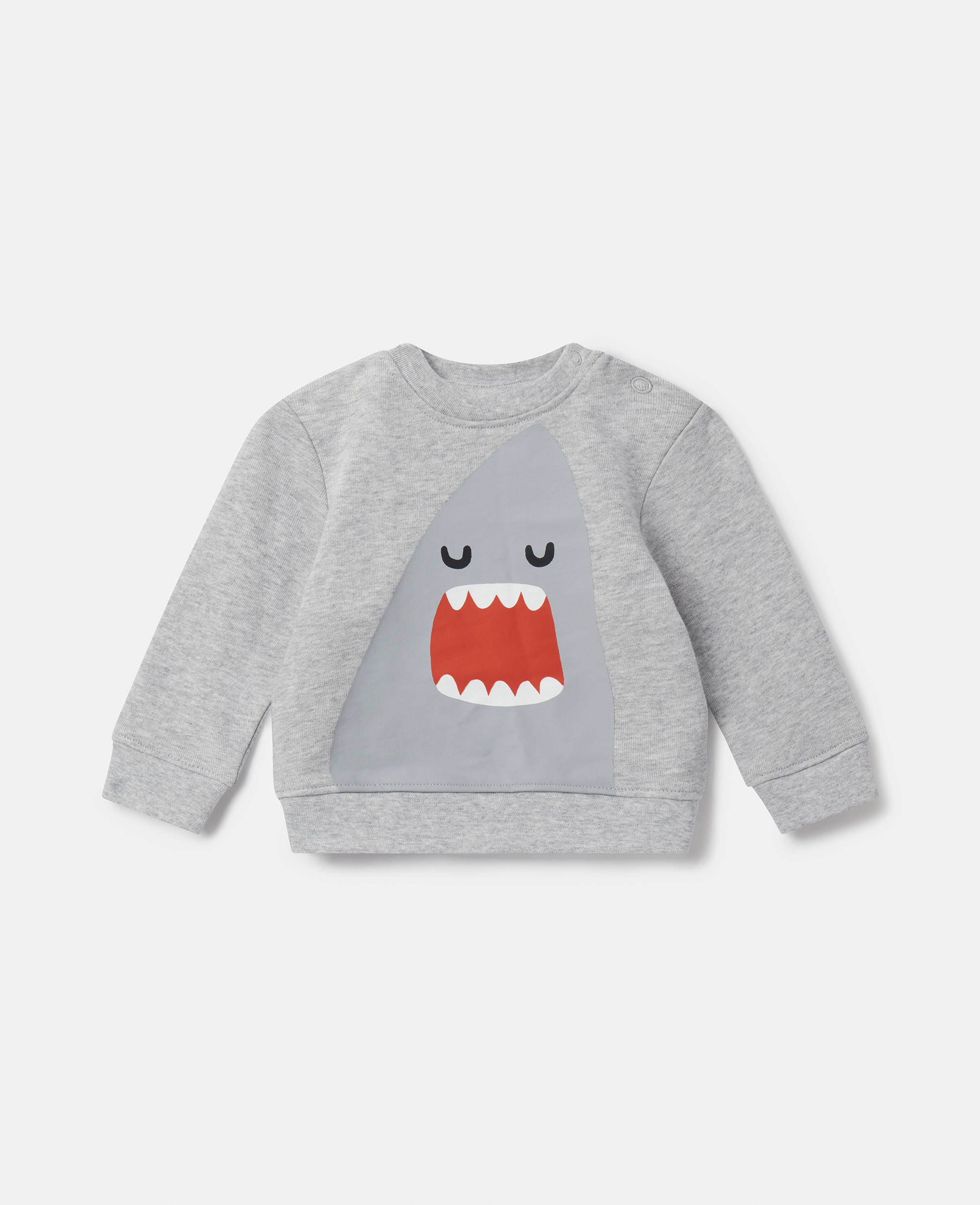 Stella Mccartney Kids' Shark Sweatshirt In Grey Melange