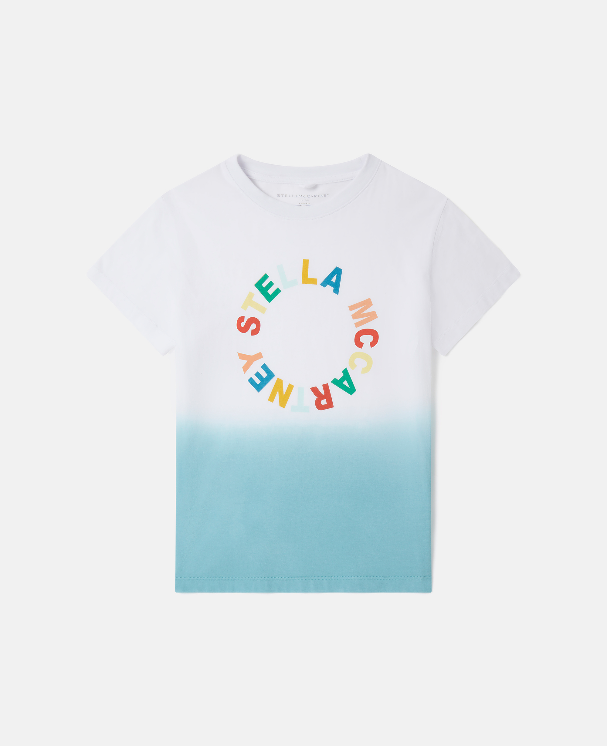 Stella Mccartney Kids' Medallion Logo Ombré T-shirt In White Multicolour