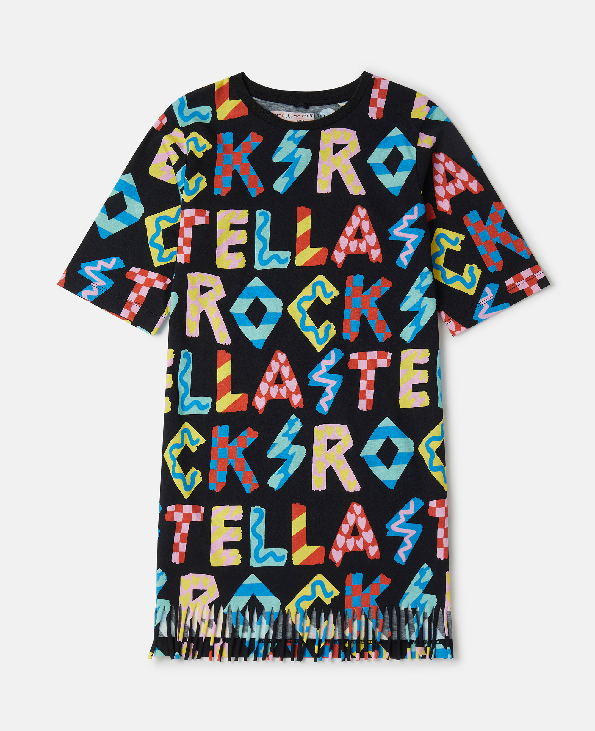 stella mccartney - robe t-shirt stella rocks, femme, noir multicolore, taille: 8