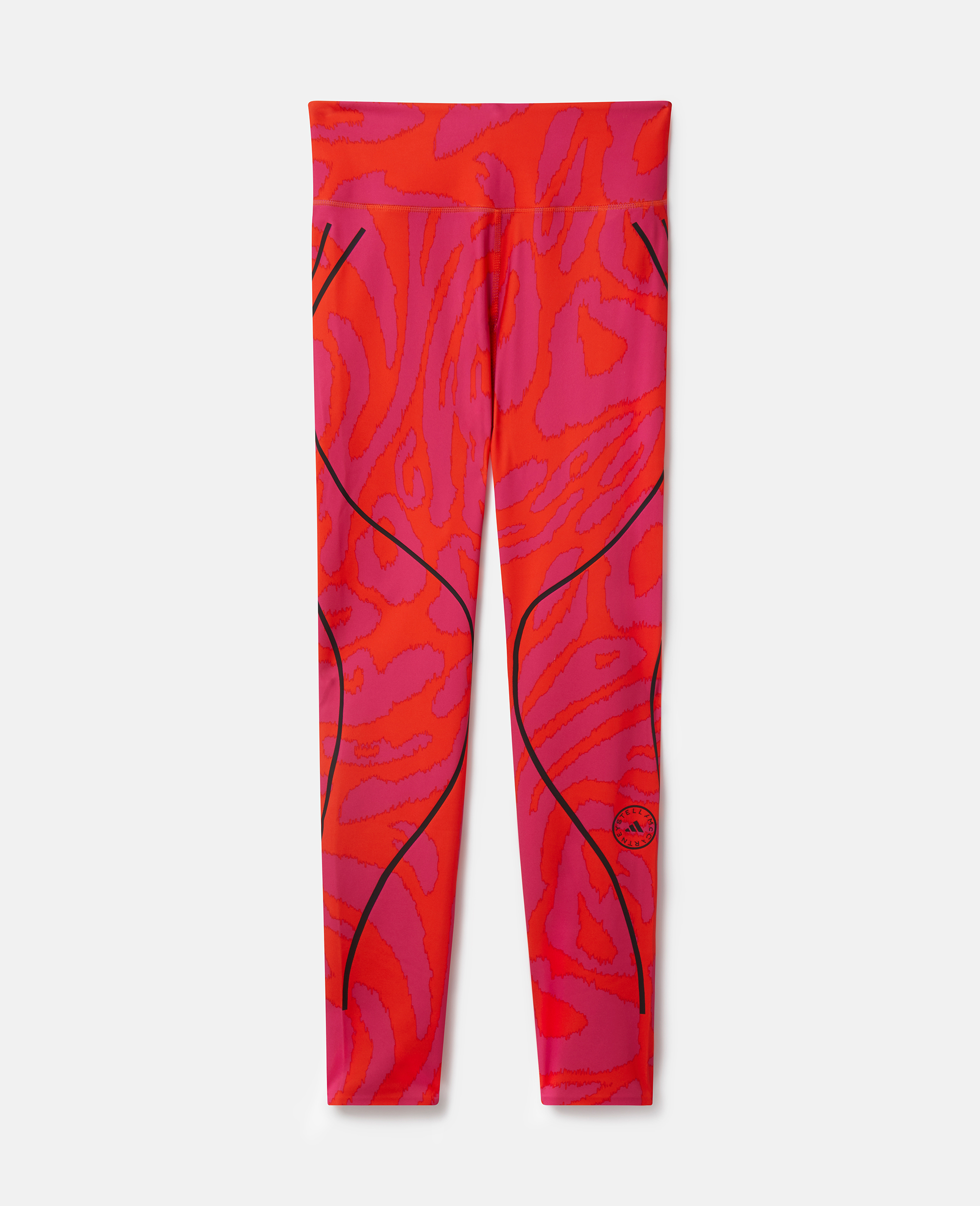 Stella Mccartney Truepace Leopard Print Running Leggings In Active Orange/real Magenta