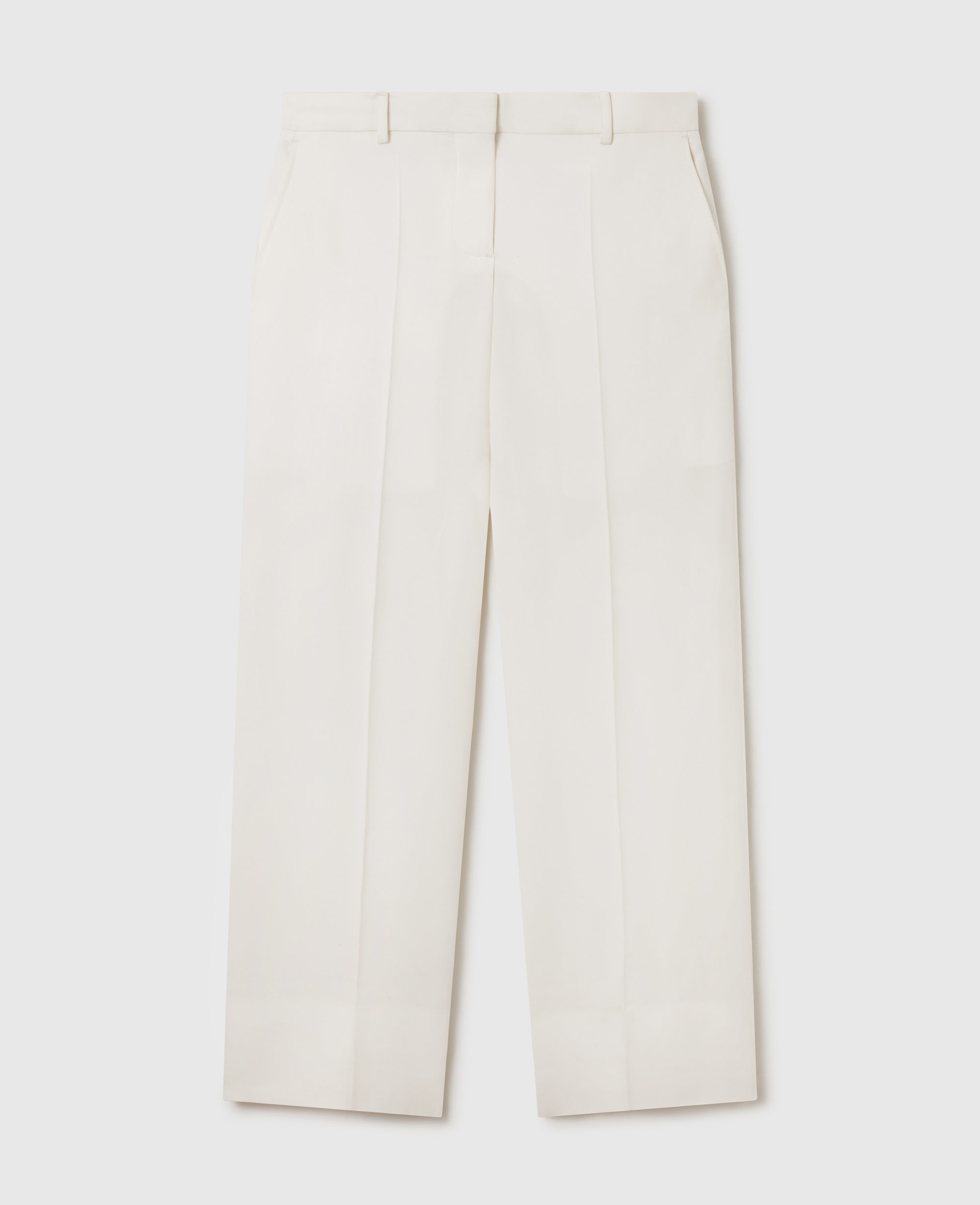 Stella Mccartney Pleated Straight-leg Trousers In White