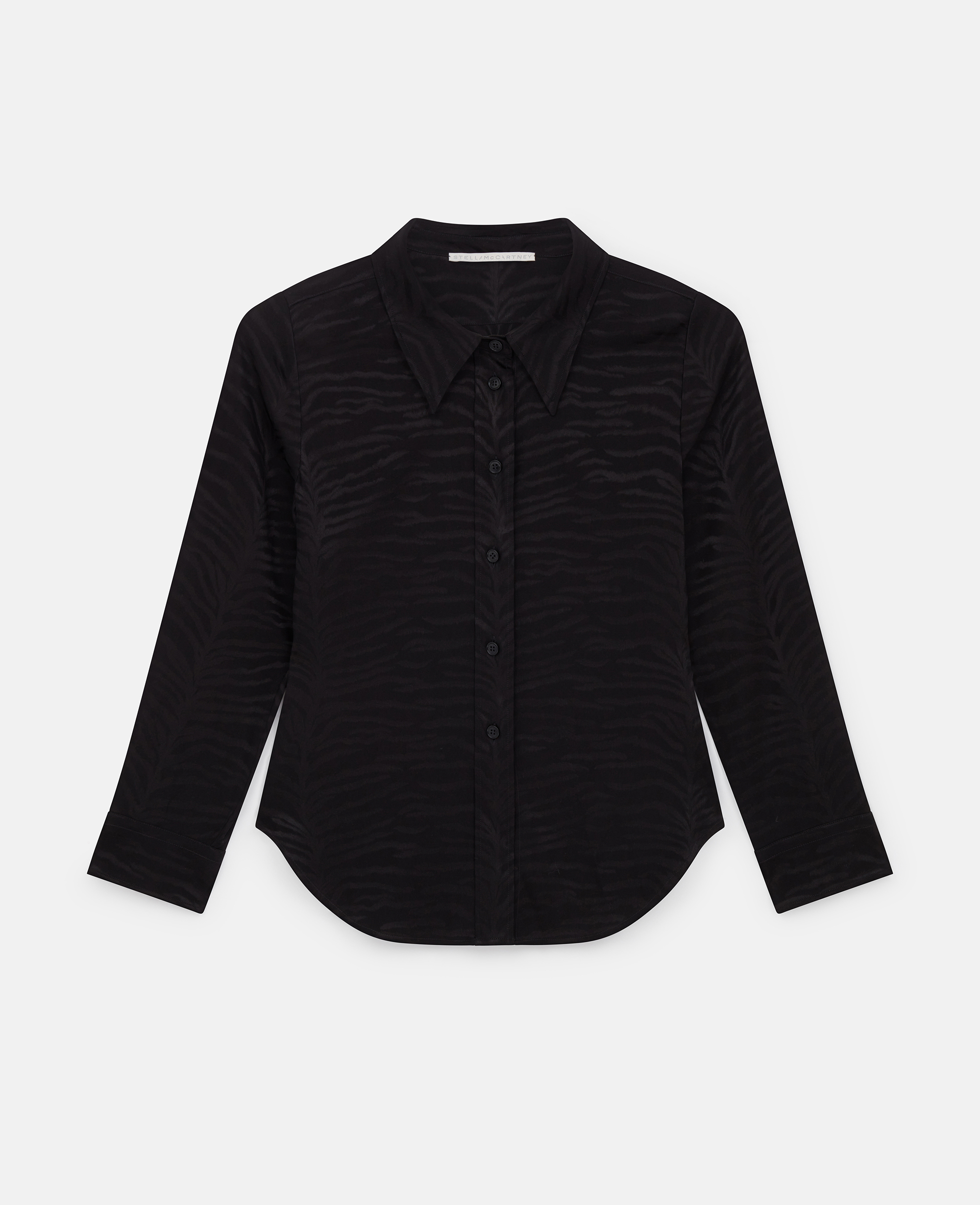 Stella McCartney – Tiger Print Cropped Sleeve Shirt, Woman, Black tiger print, Size: 38