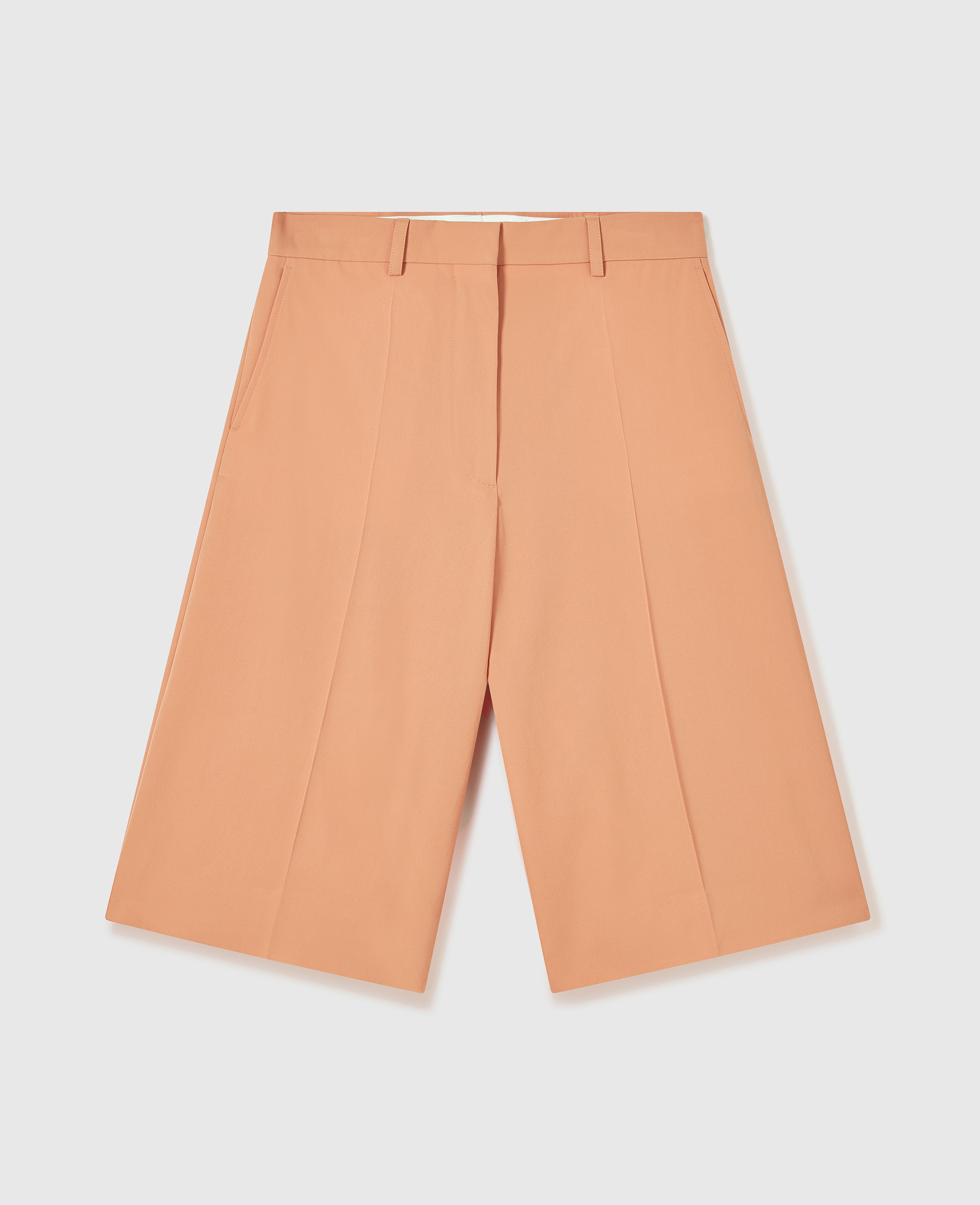 Stella McCartney - Bermuda Wide Leg Classic Tailoring, Woman, Papaya, Size: 42
