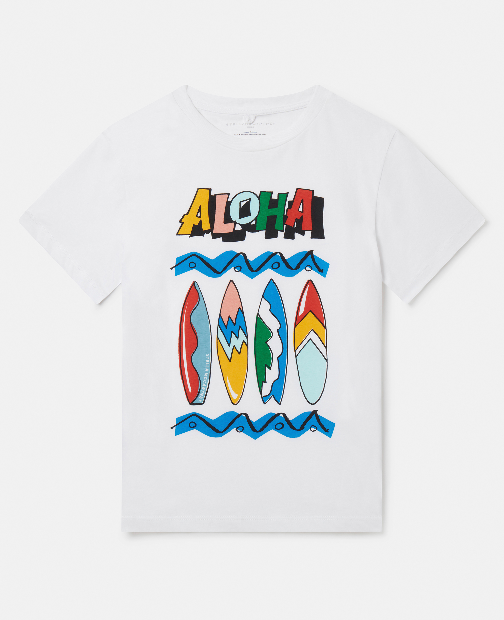Stella Mccartney Kids' Aloha Surfboards T-shirt In White
