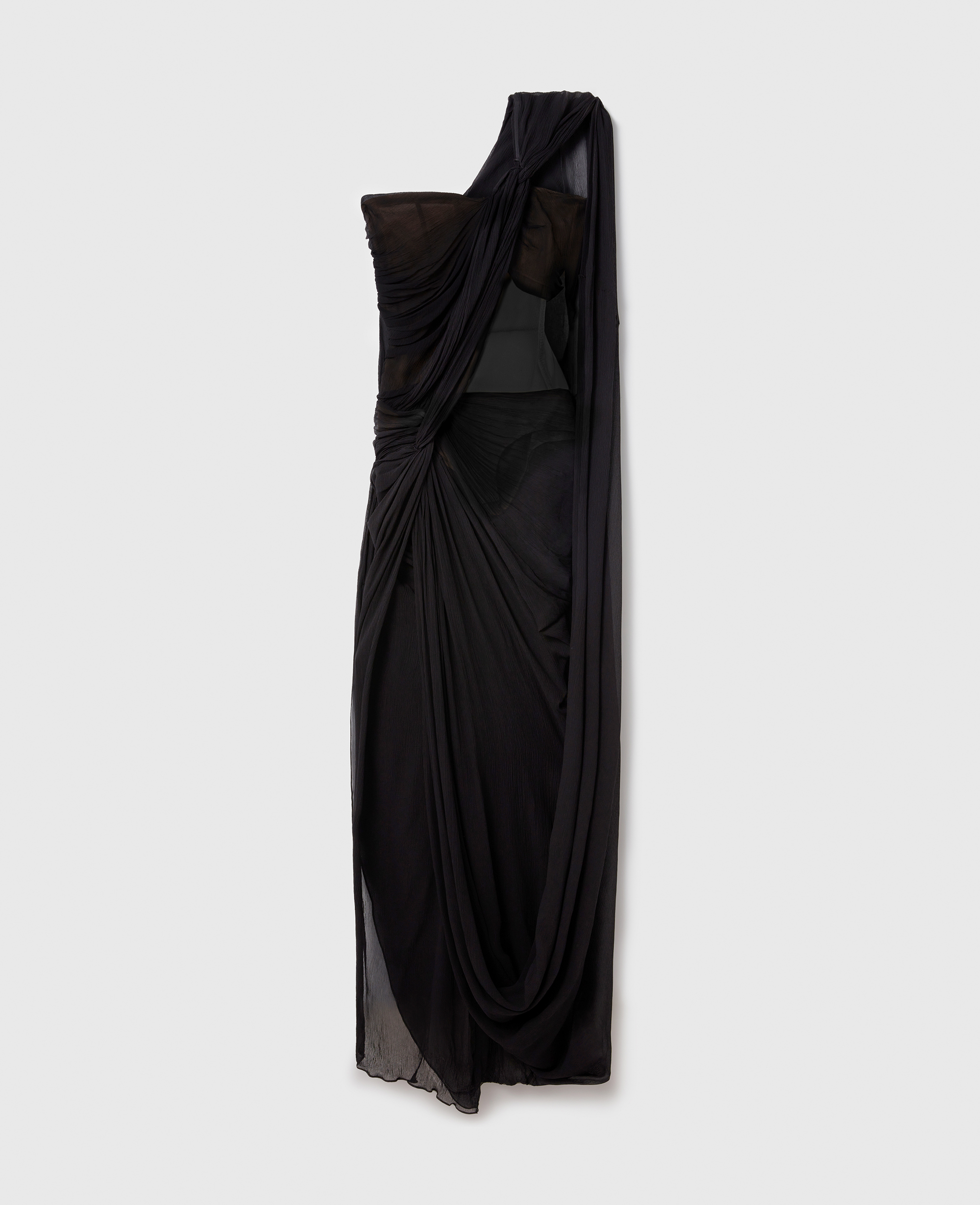 Robe longue avec empiecements transparents fronces noues, , , Taille: 34 - Stella McCartney - Modalova