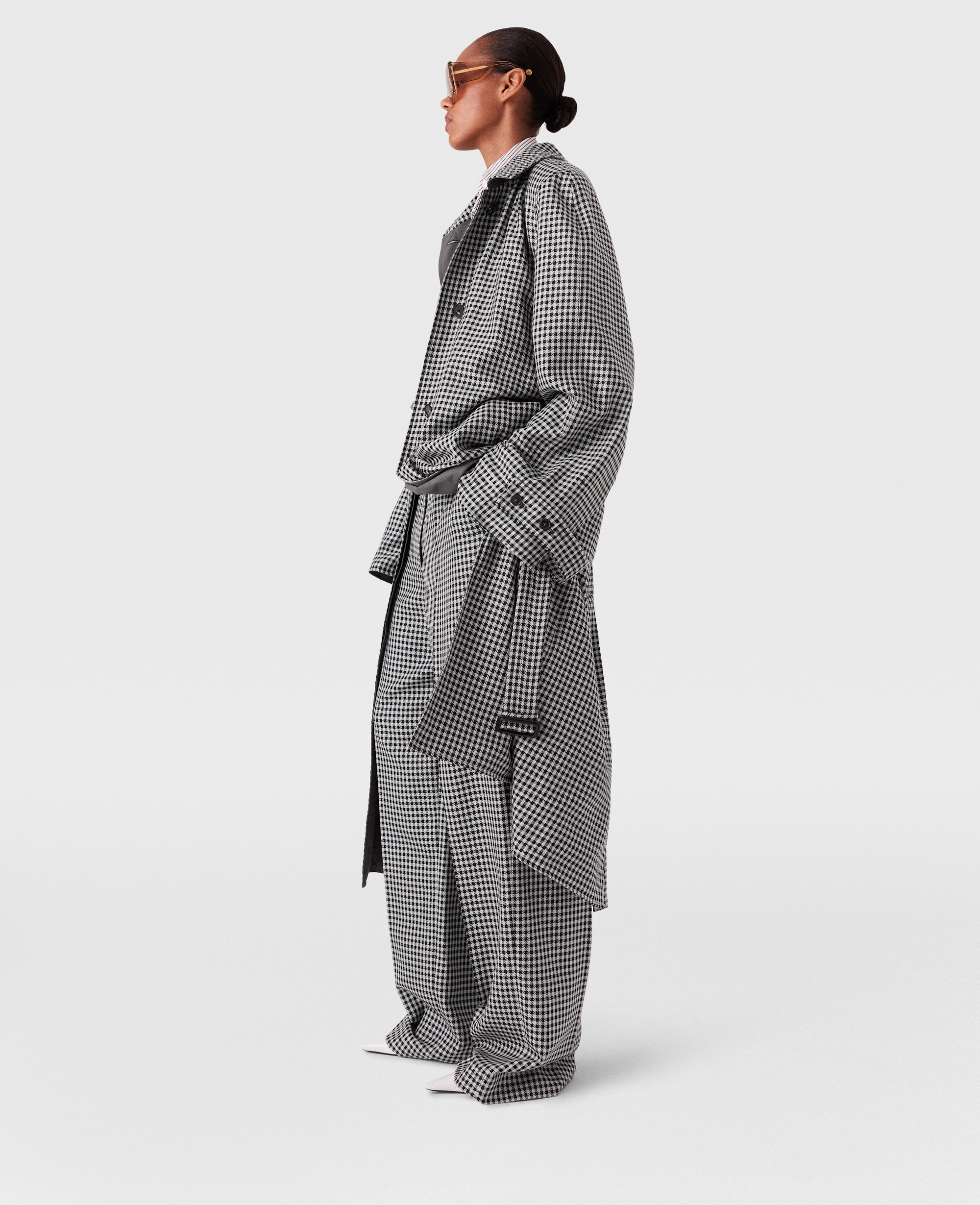 Trench coat ceinture oversize a carreaux, , , Taille: 36 - Stella McCartney - Modalova