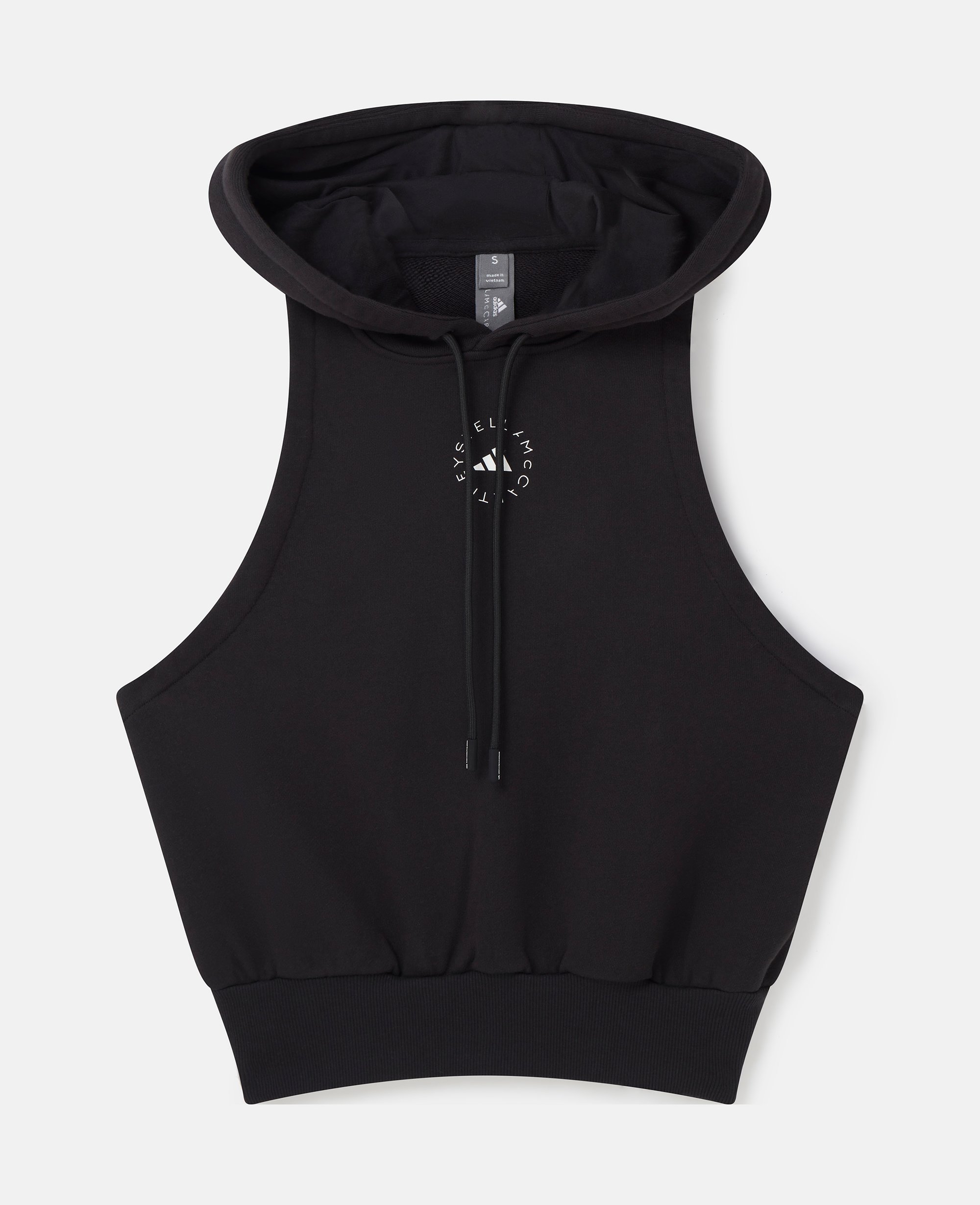 Stella Mccartney Truecasuals Sportswear Sleeveless Hoodie In Black
