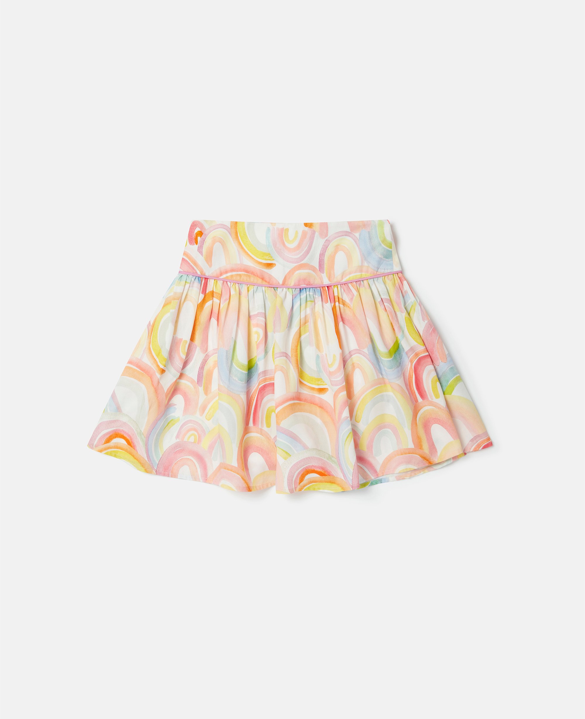 Stella Mccartney Kids' Watercolour Rainbow Print Skater Skirt In Multicolour