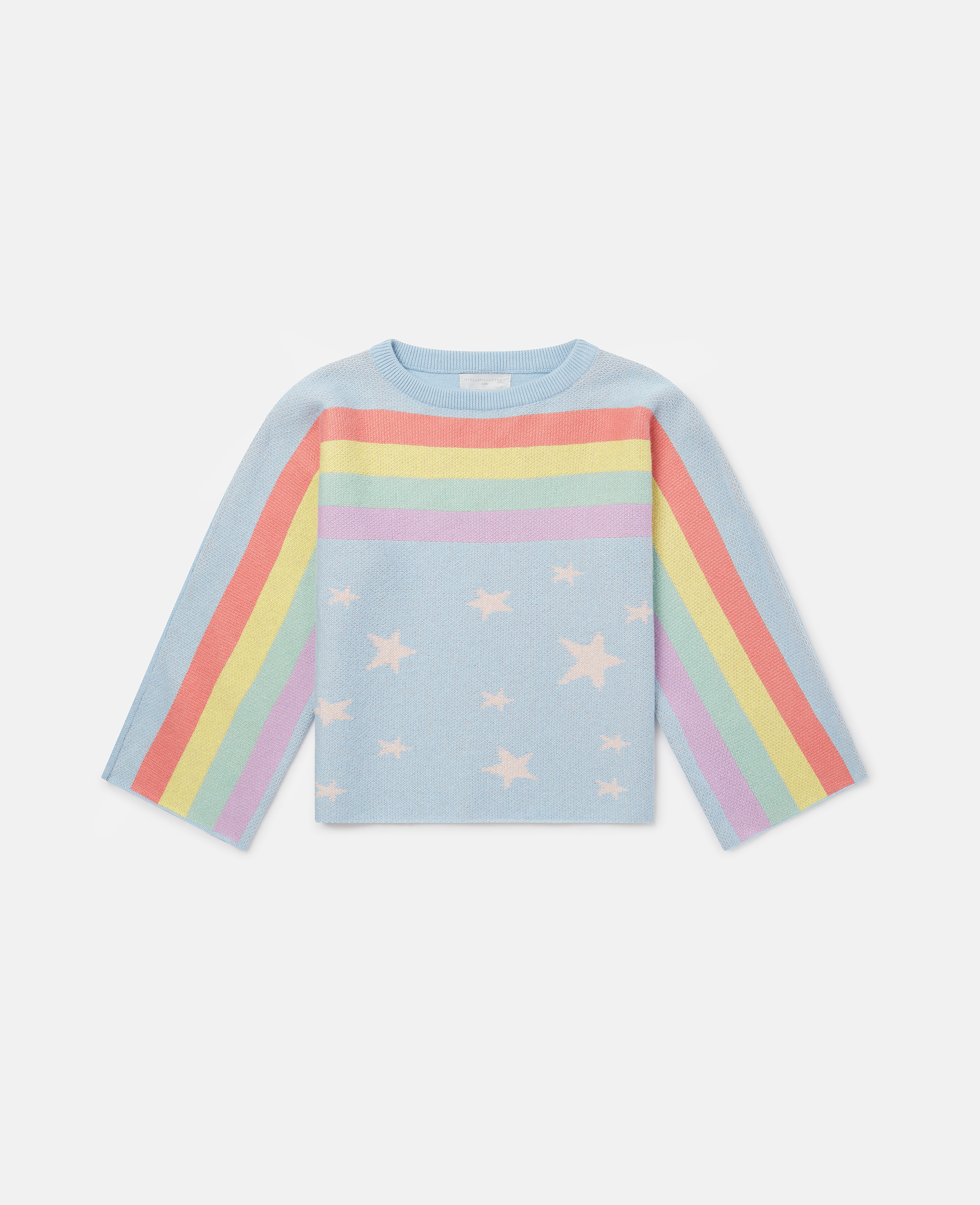Stella Mccartney Kids' Rainbow Star Print Jumper In Light Blue