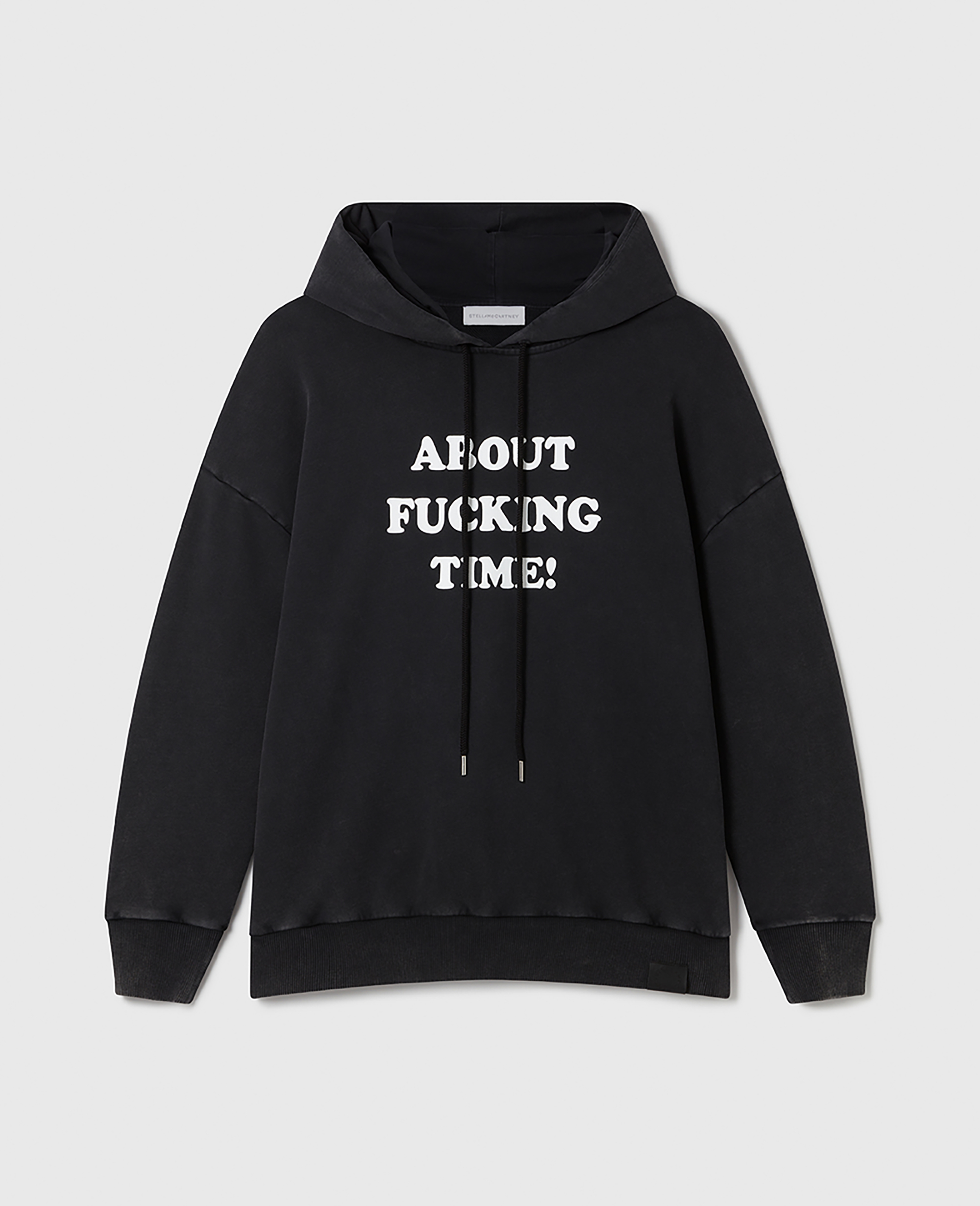 Stella Mccartney About Fucking Time! Hoodie In Washed Black
