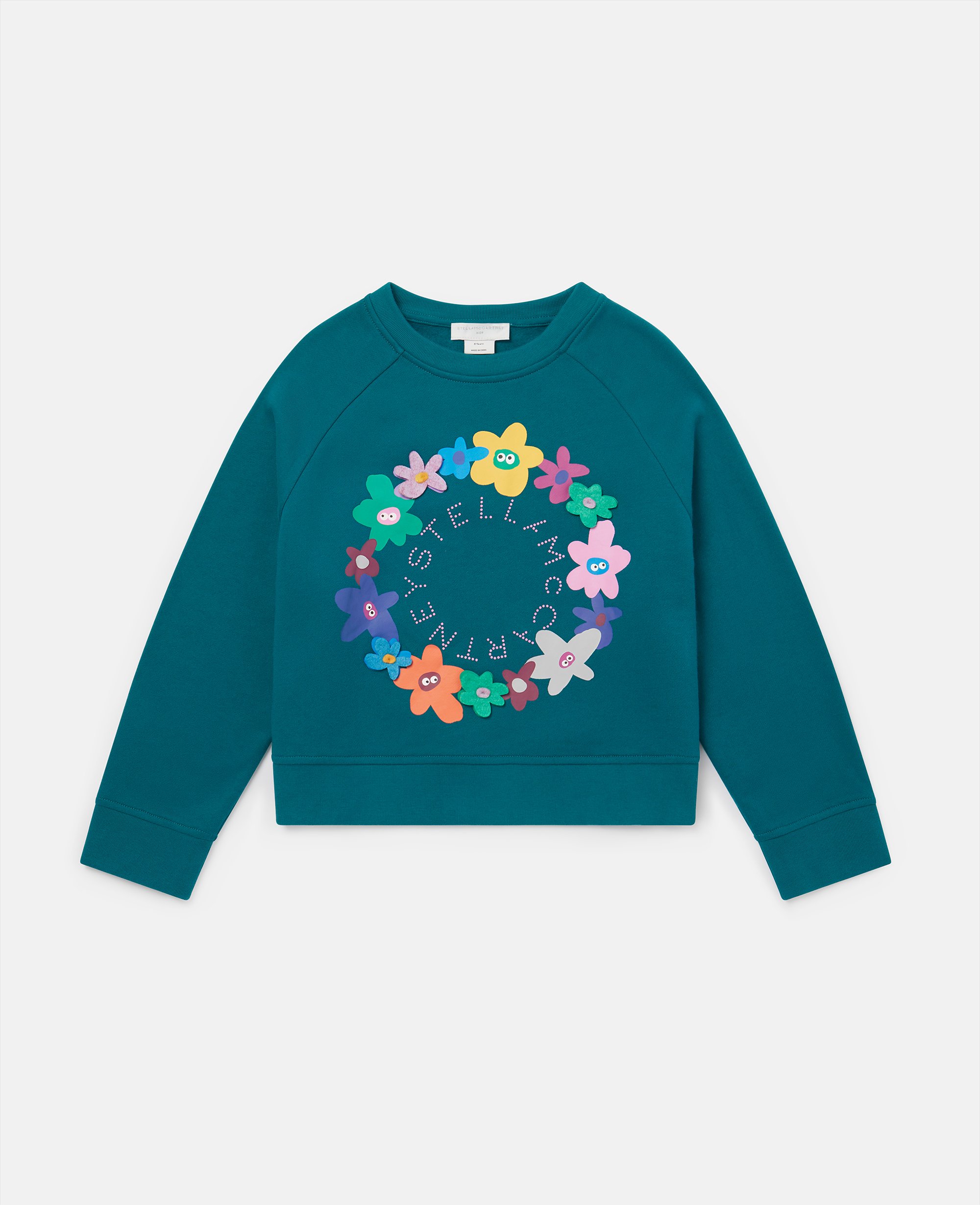 Stella Mccartney Logo Flower Garland Sweatshirt In Blue