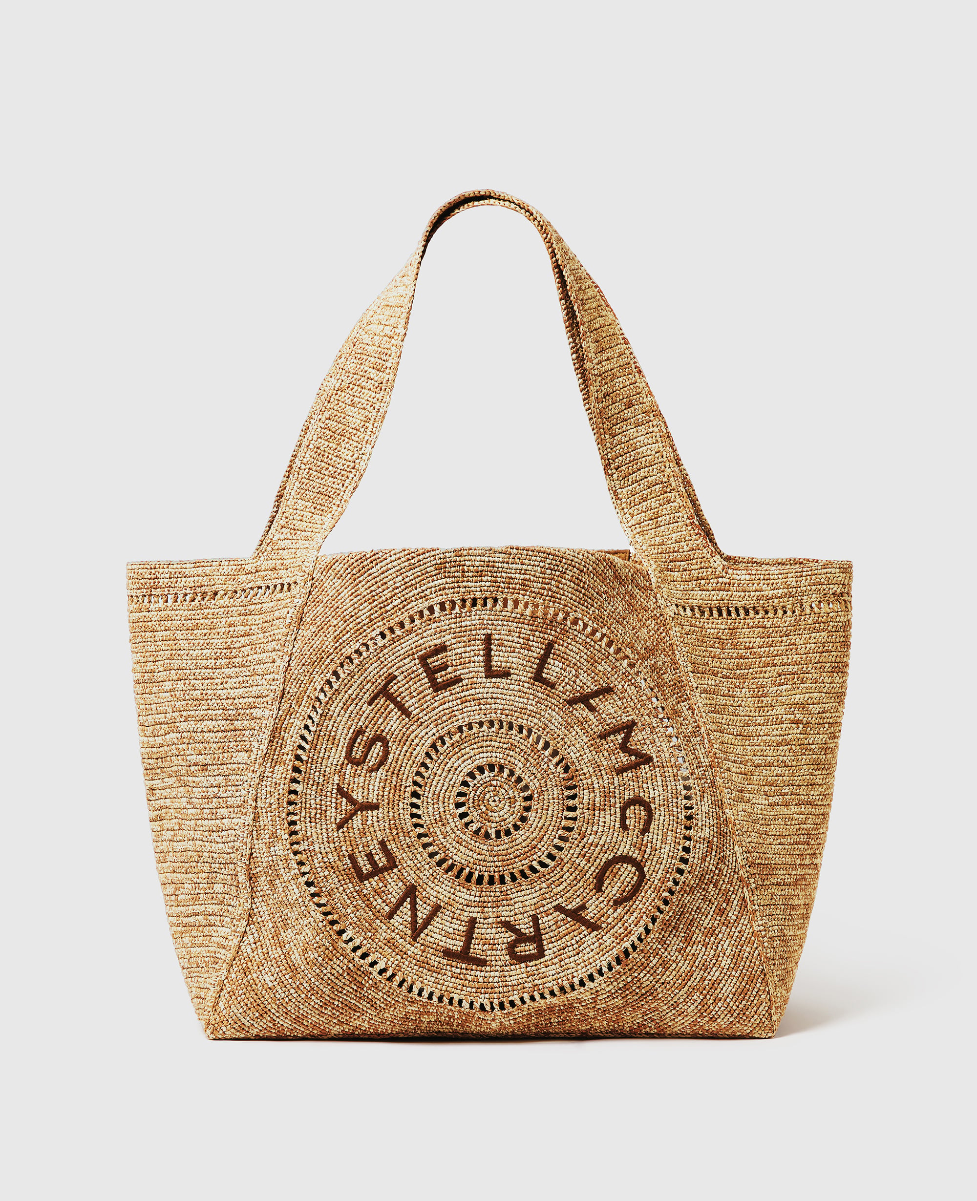 Stella McCartney - Logo Large Crochet Raffia Tote Bag,