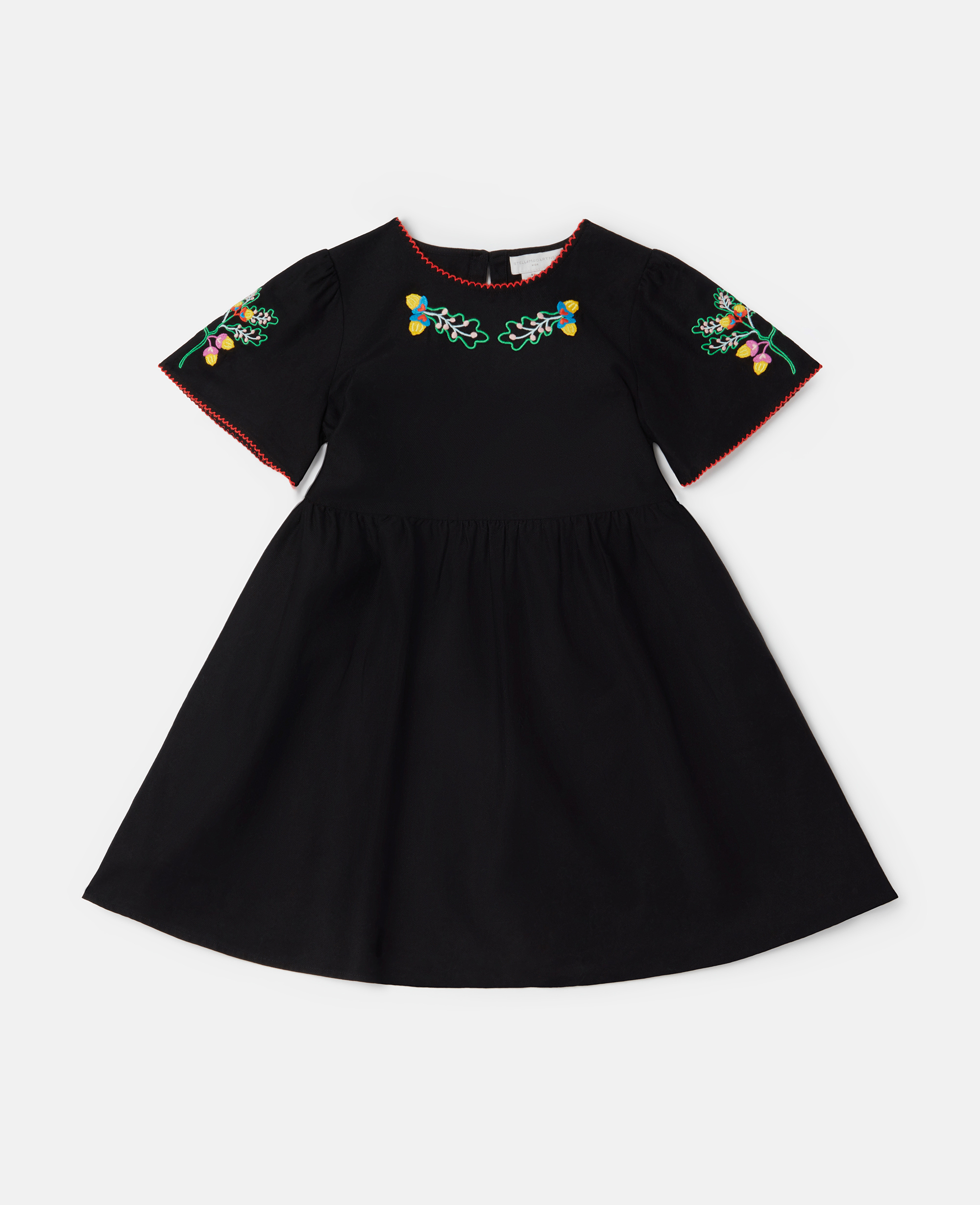 Stella Mccartney Folk Flower Embroidery Dress In Black