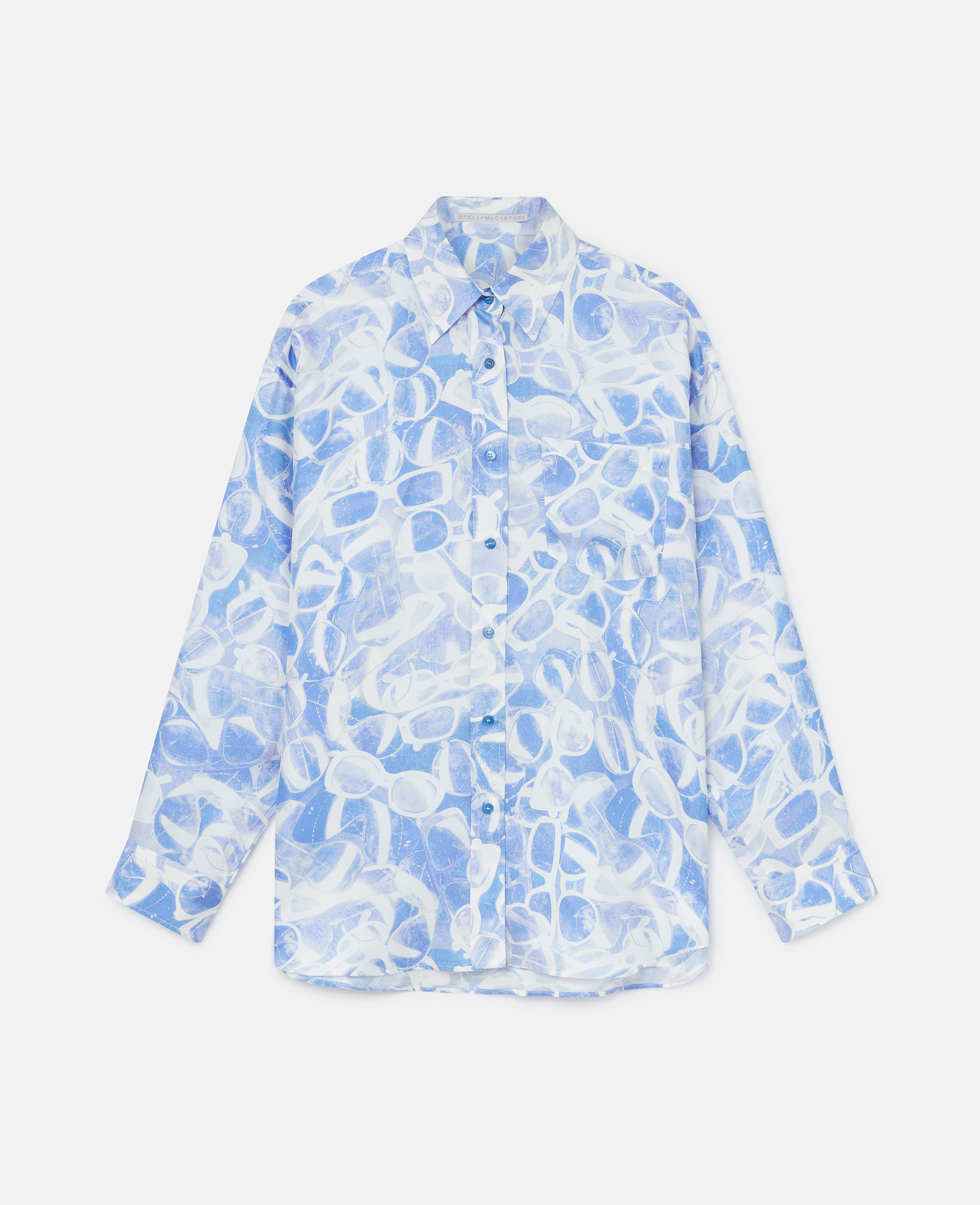 Stella Mccartney Sunglasses Print Long-sleeve Shirt In Blue