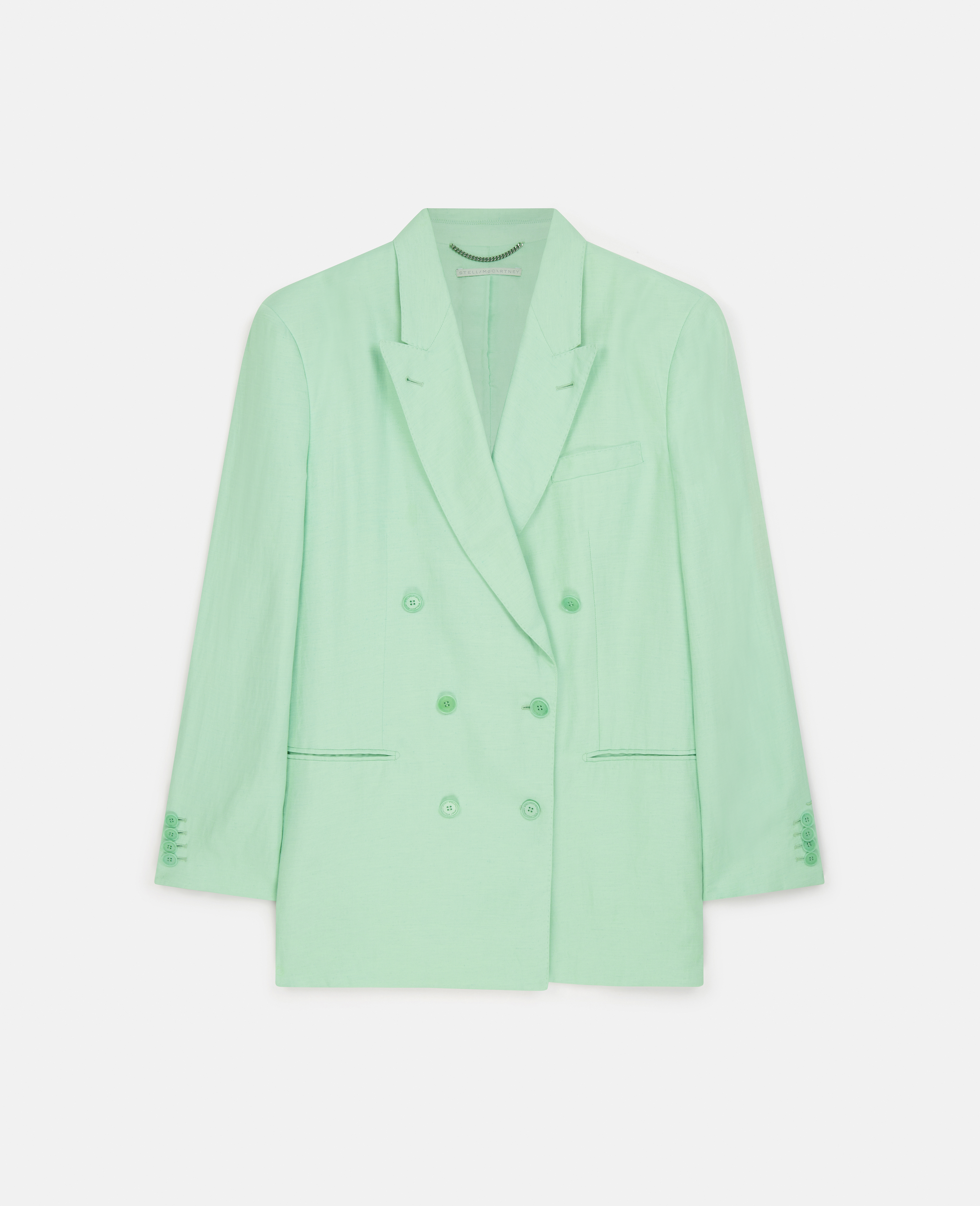 Stella Mccartney Oversized Double Breasted Jacket In Fluo Mint