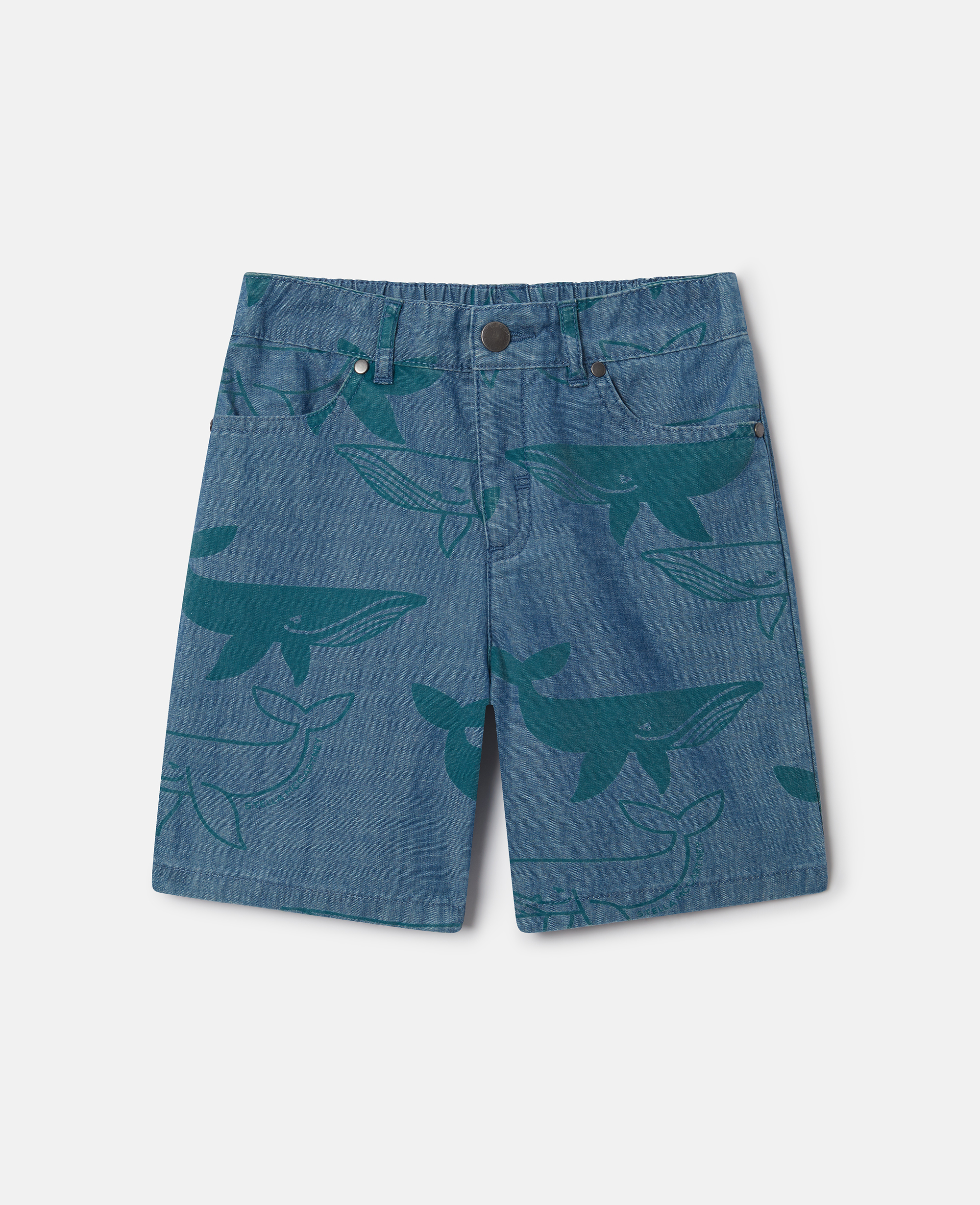 Stella McCartney - Whale Print Denim Shorts, , Size: 5