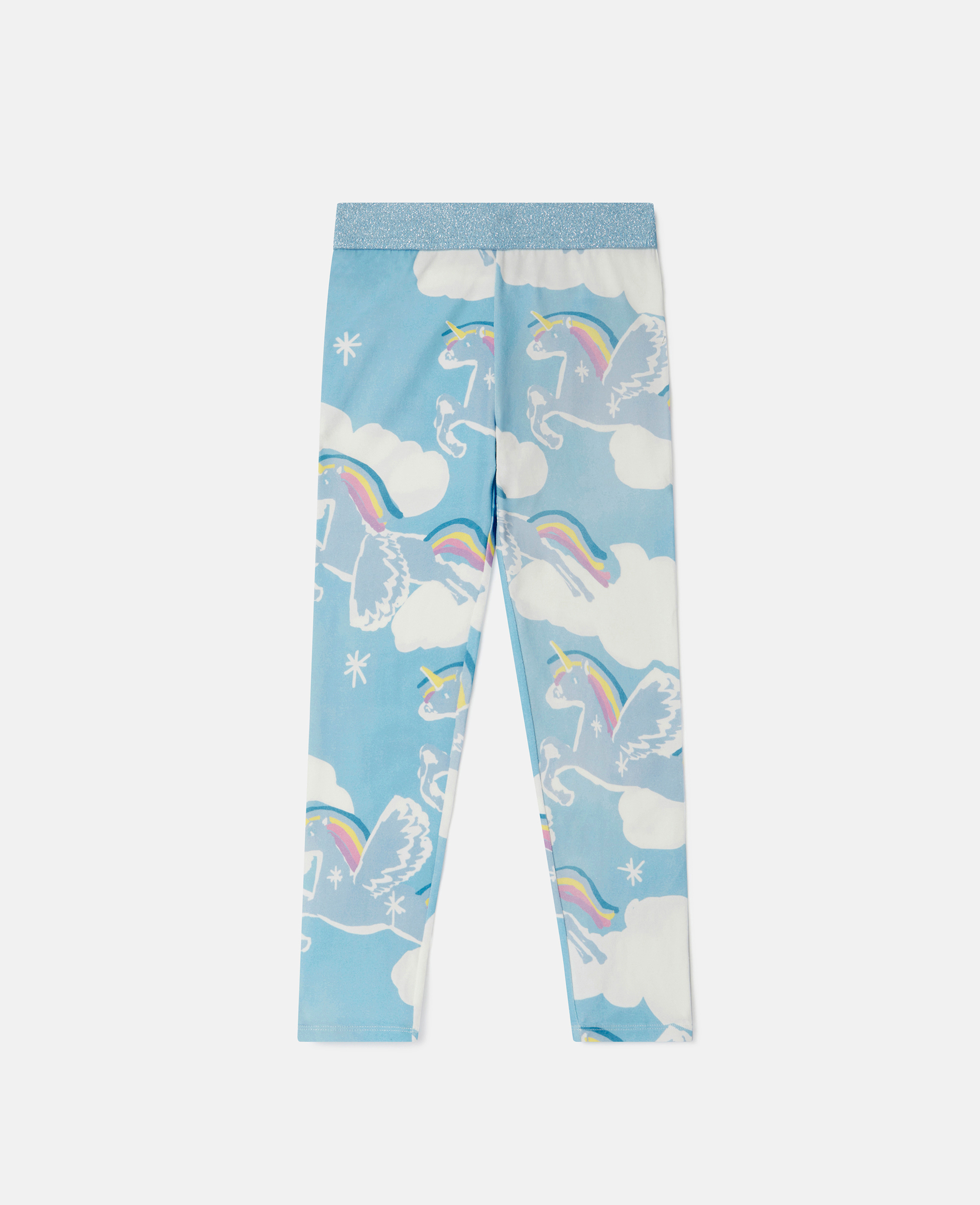 Stella Mccartney Kids' Rainbow Unicorn Cloud Leggings In Pink Multicolour