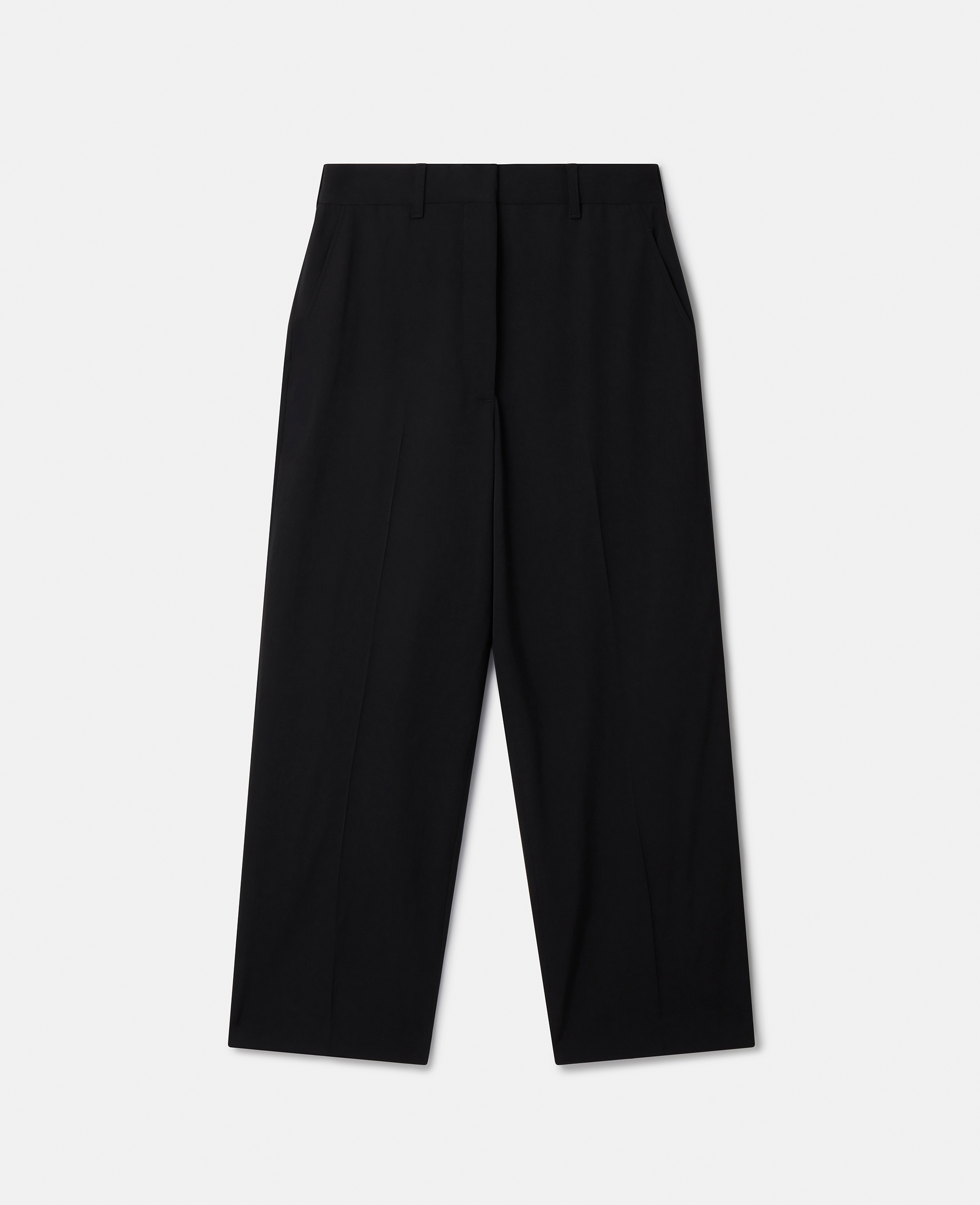 Stella Mccartney Wool Cropped Tailored Trousers In Black